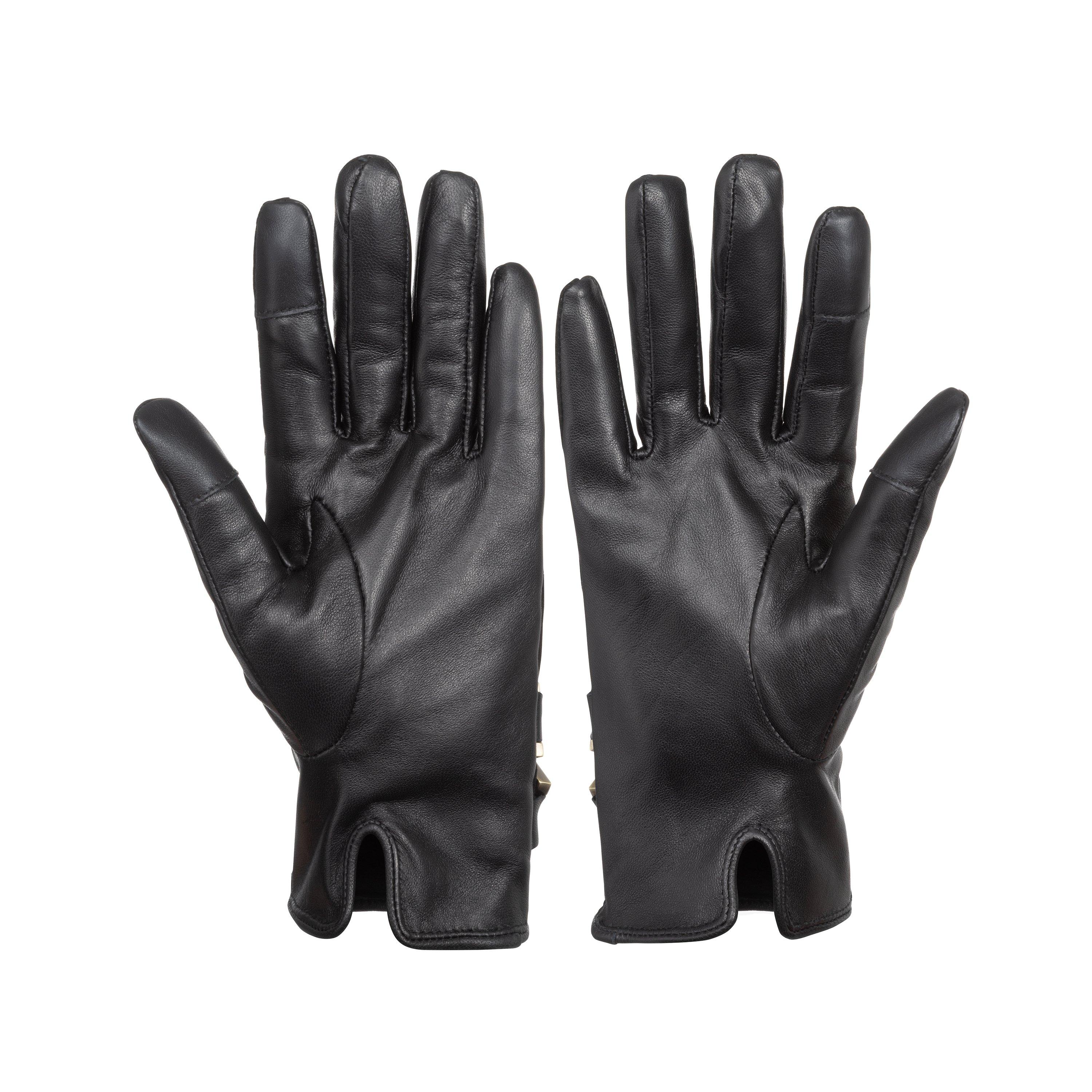 Zwart - Biba - Biba Suede Leather Mix Gloves - 2