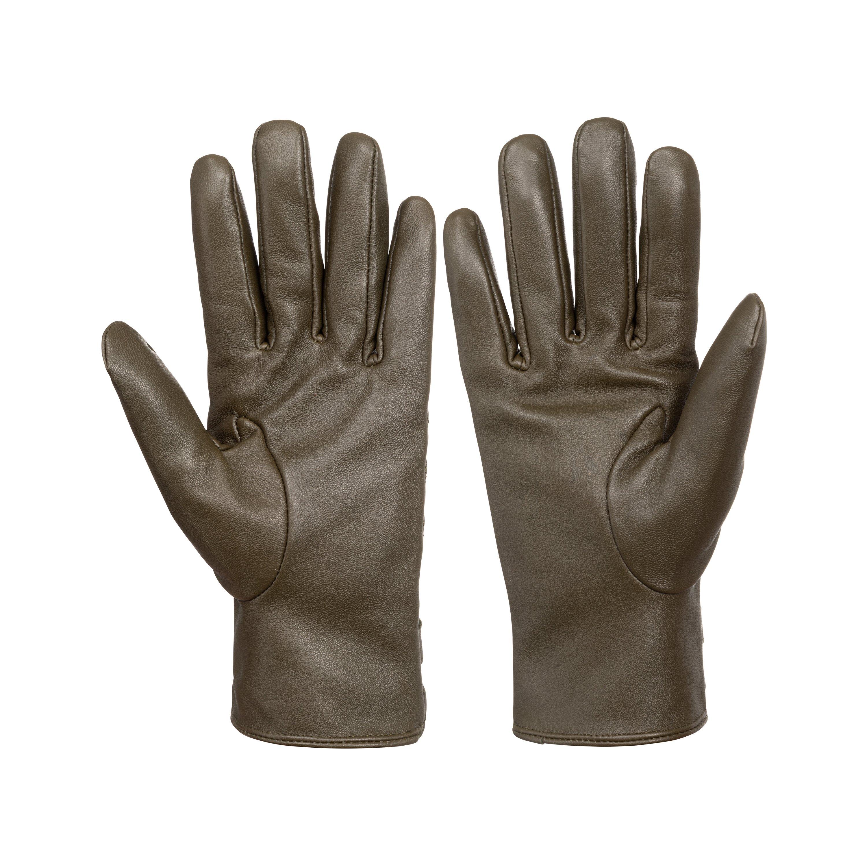 Khaki - Biba - Quilted Leather Gloves - 2