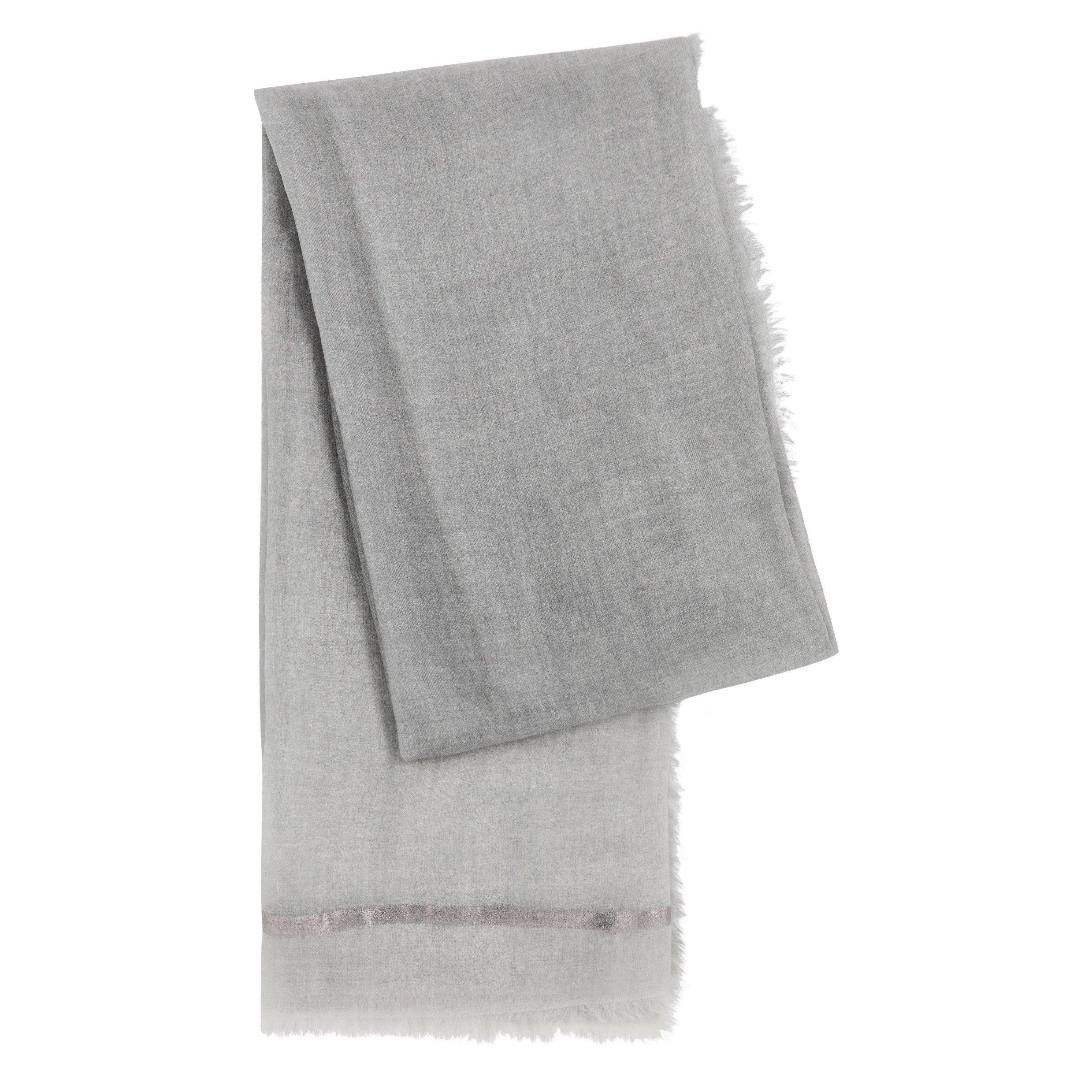 LIGHT GREY - Ama Pure - RIGINO SILVER CASHMERE SCARF - 1