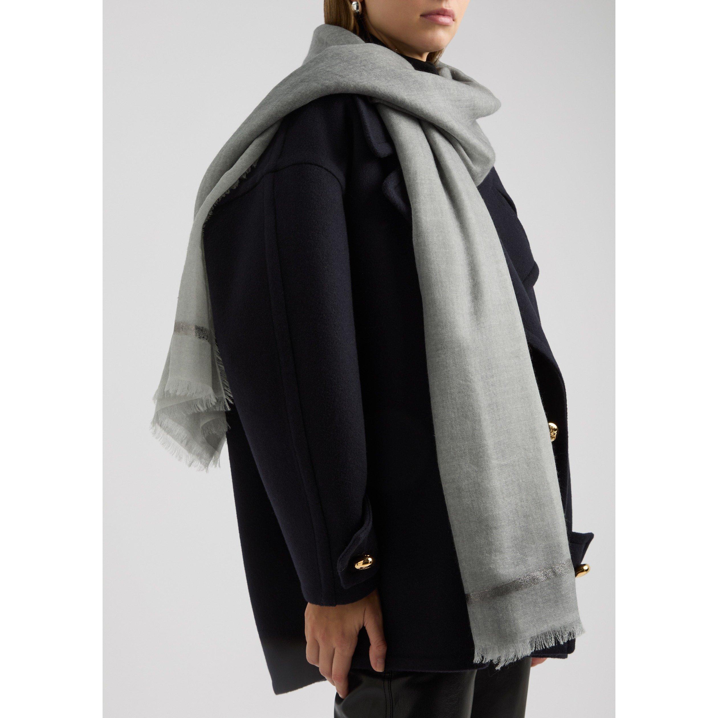 LIGHT GREY - Ama Pure - RIGINO SILVER CASHMERE SCARF - 2