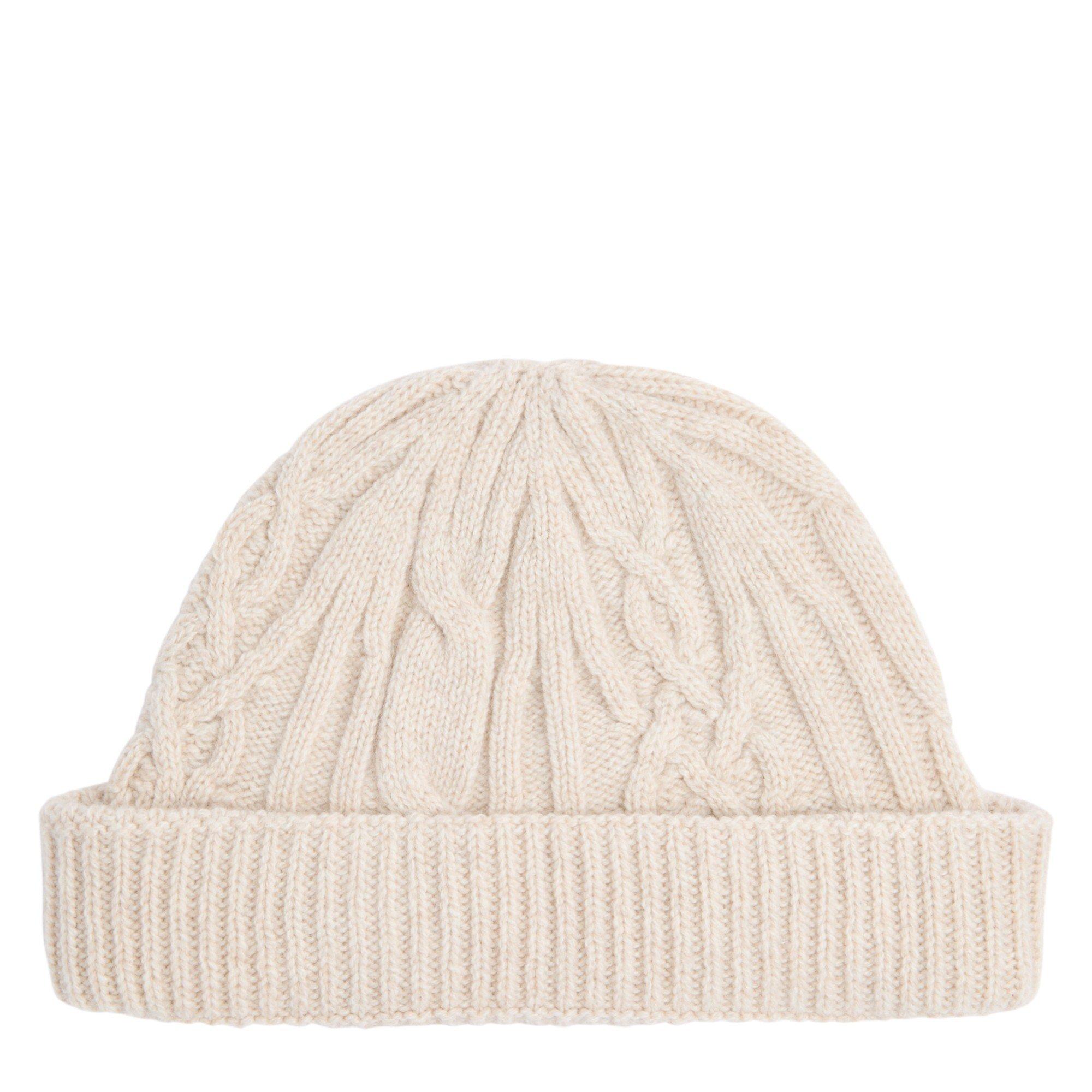 BEIGE - John Smedley - Men's Emery Cable-Knit Cashmere Beanie