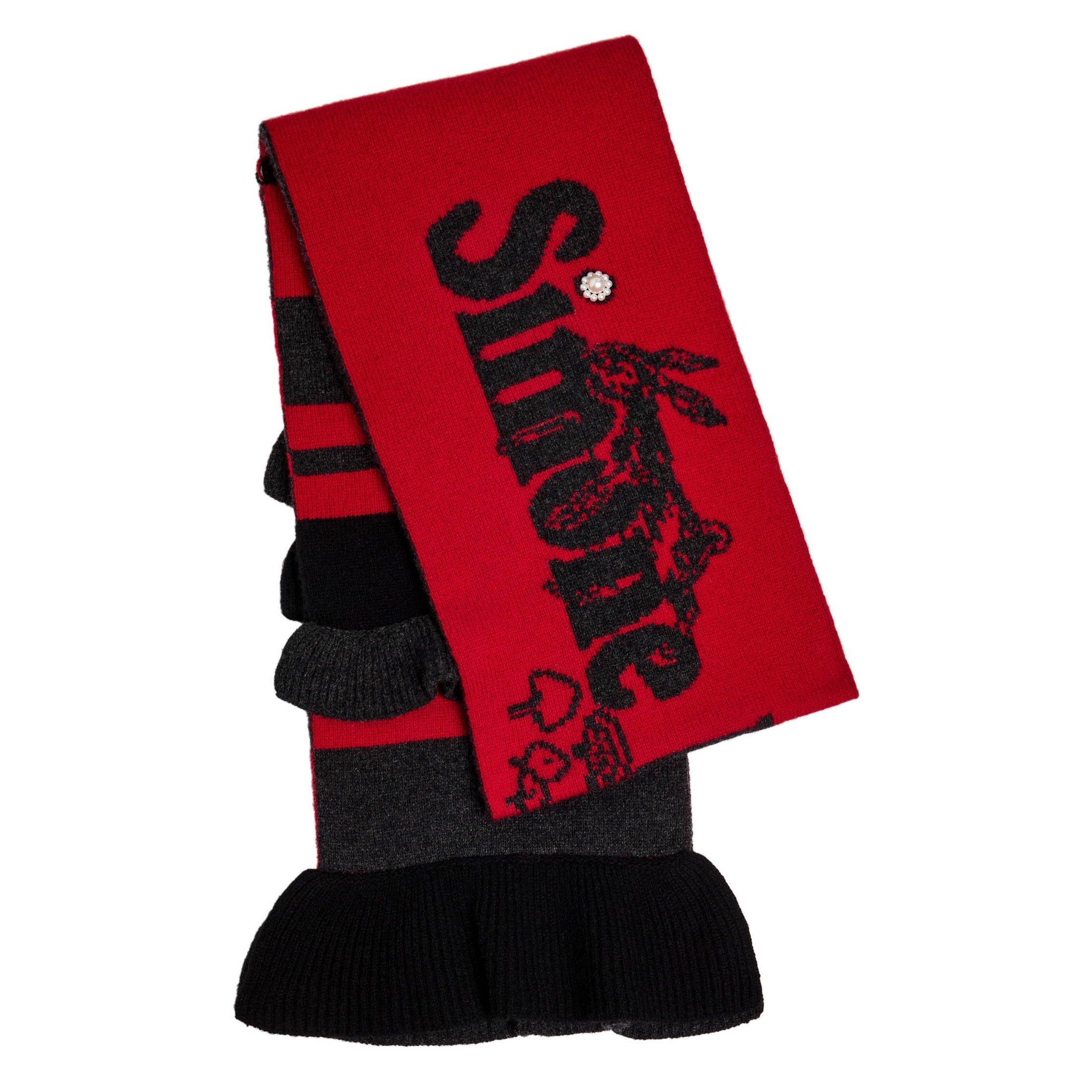 RED AND OTHER - Simone Rocha - RUFFLE DETAIL GRAPHIC LOGO KNI