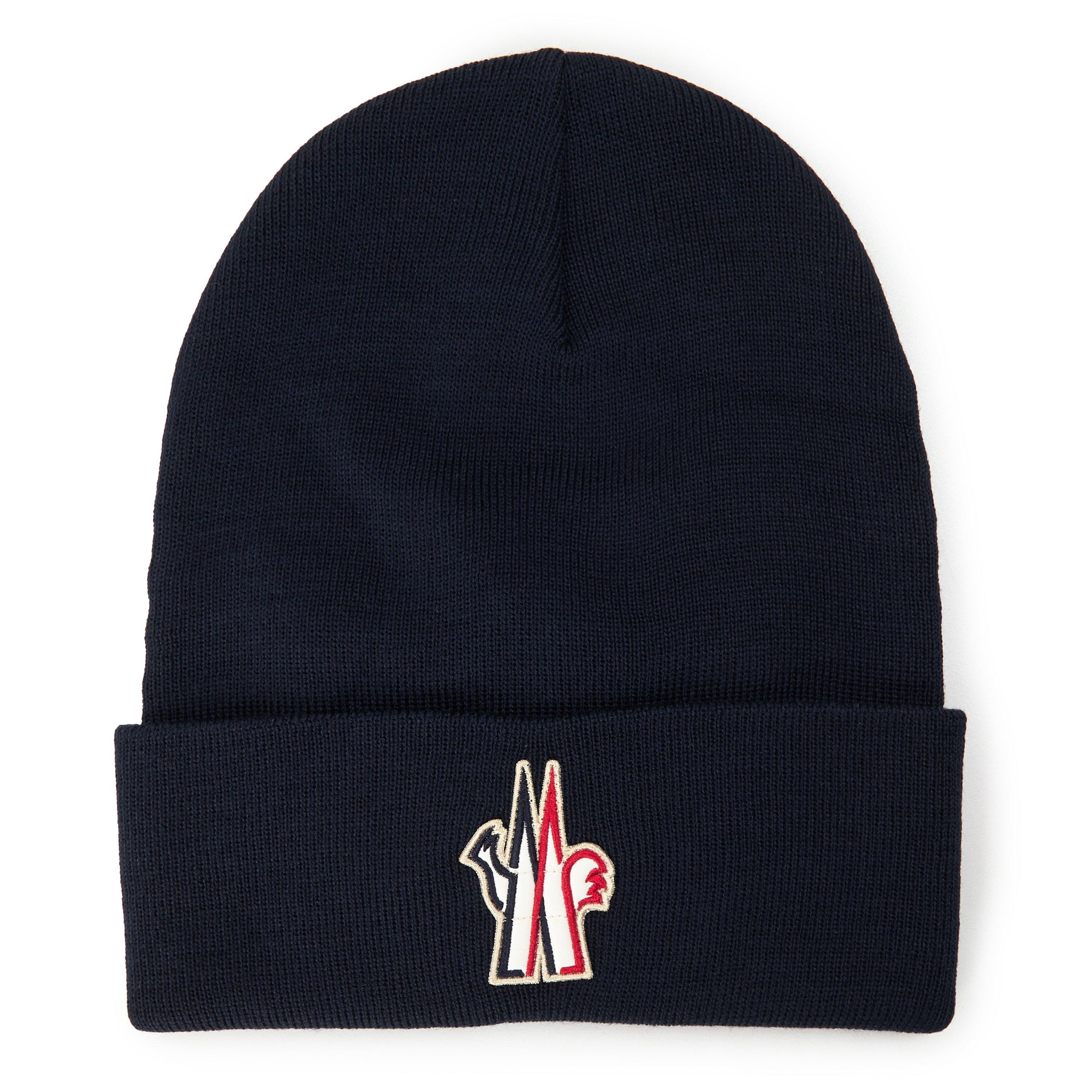 NAVY - Moncler Grenoble - Men's Logo Wool Beanie - 1