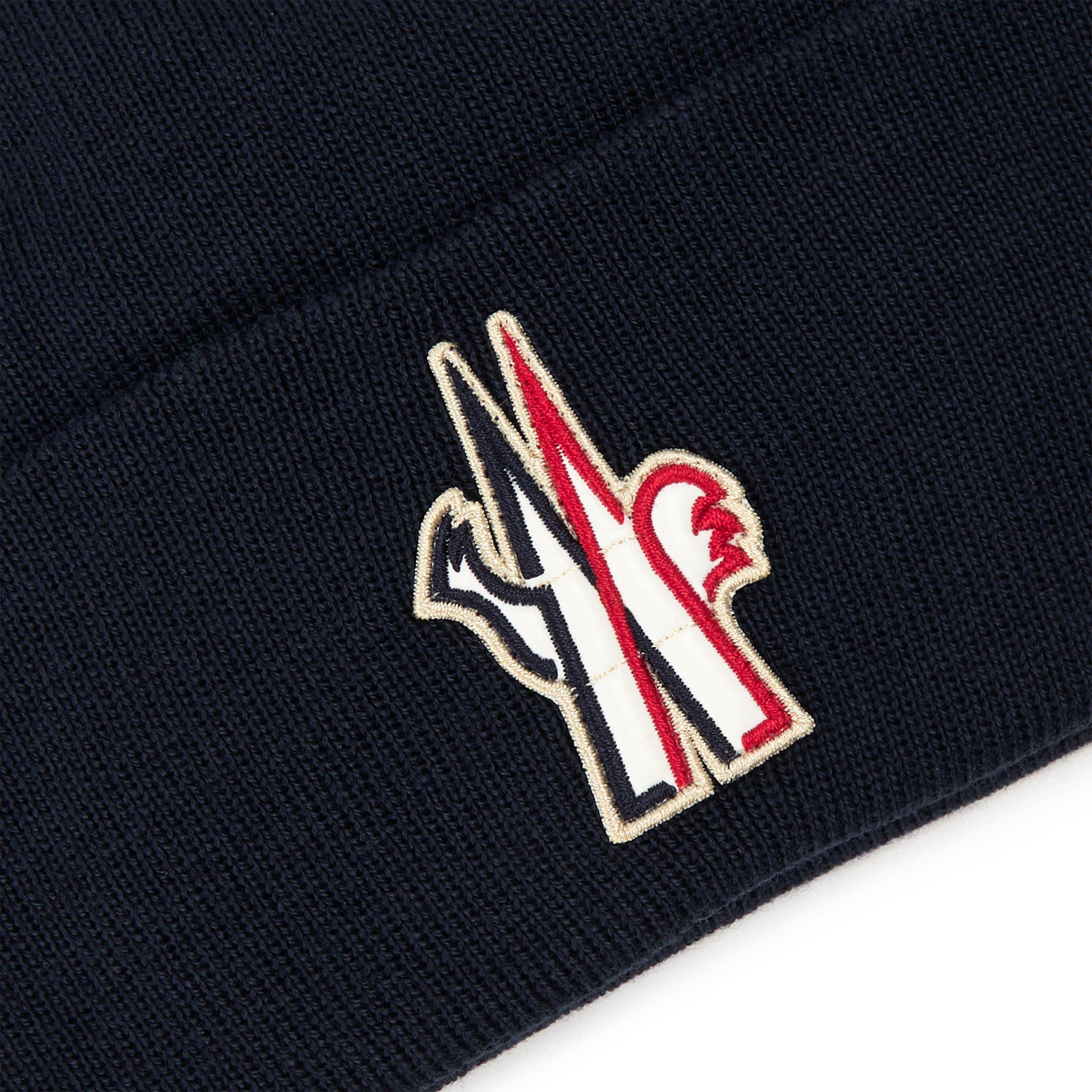 NAVY - Moncler Grenoble - Men's Logo Wool Beanie - 3