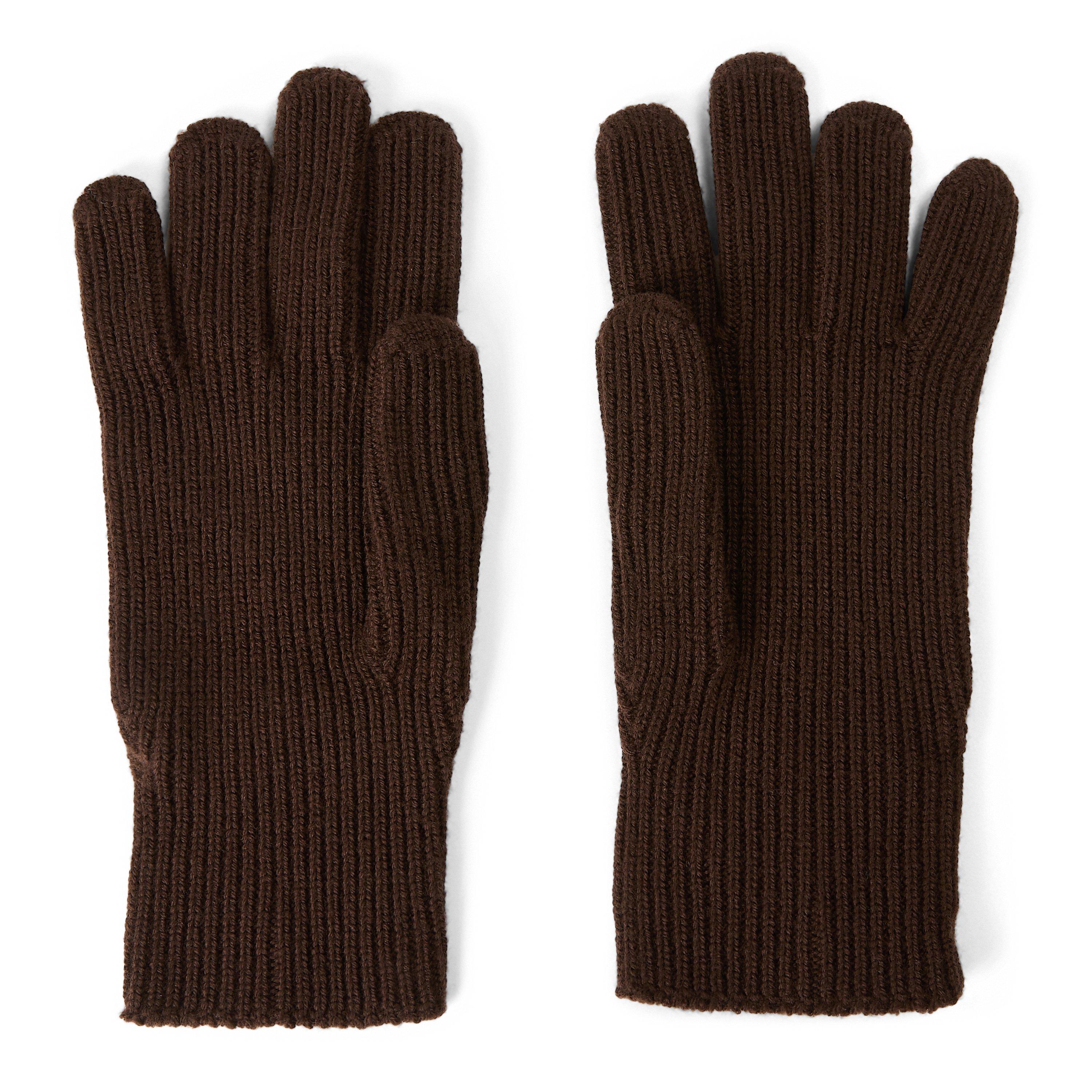 BROWN - Moncler - MONCLER RIBBED GLOVES - 2