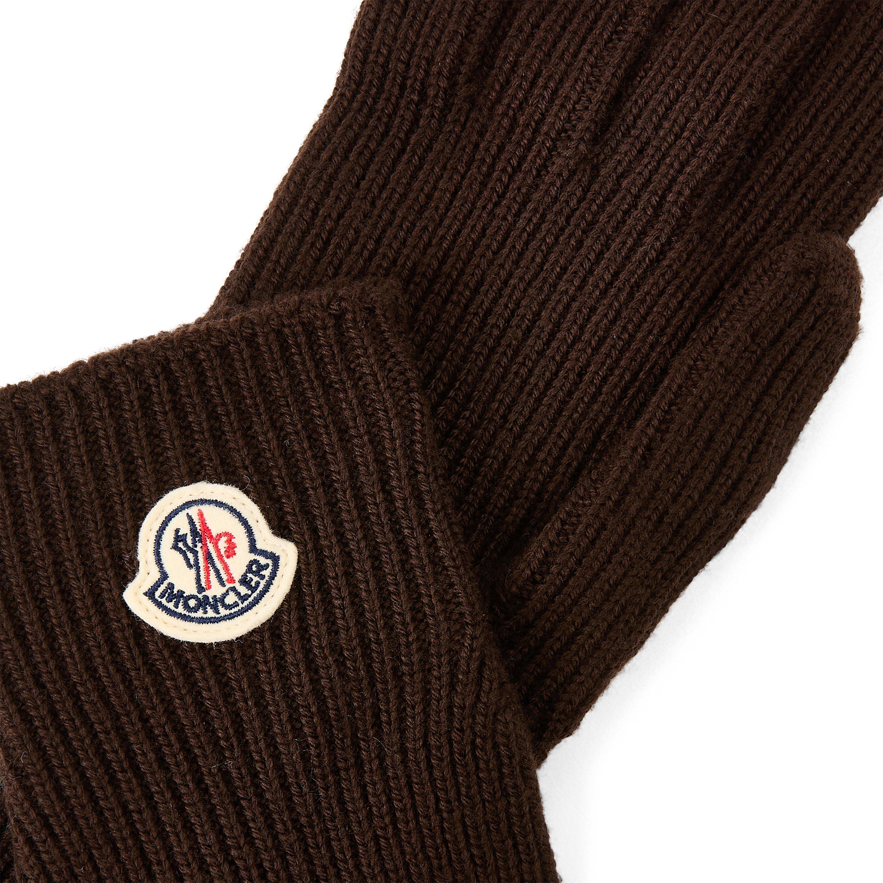 BROWN - Moncler - MONCLER RIBBED GLOVES - 3
