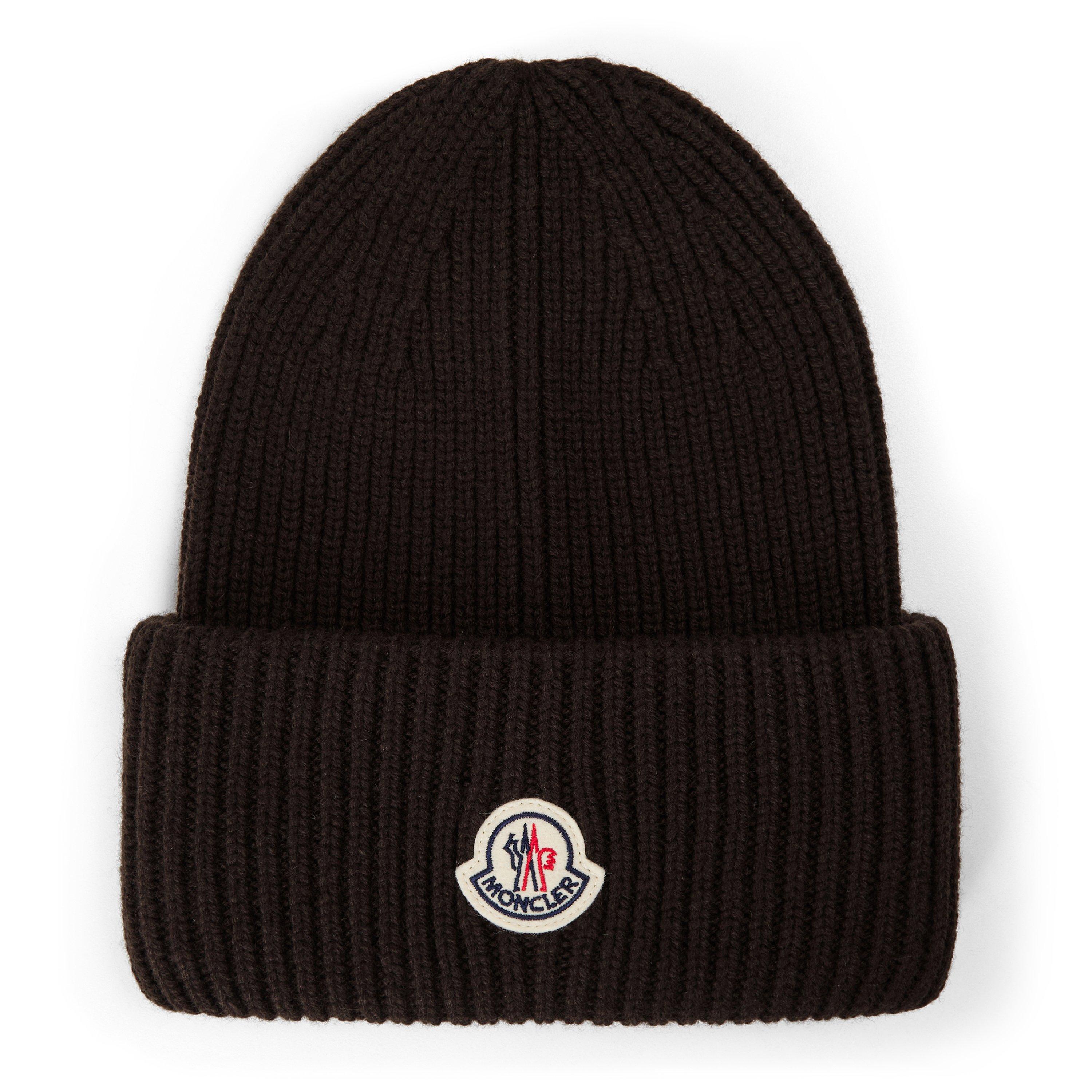 BROWN - Moncler - MON BADGE BEANIE - 1