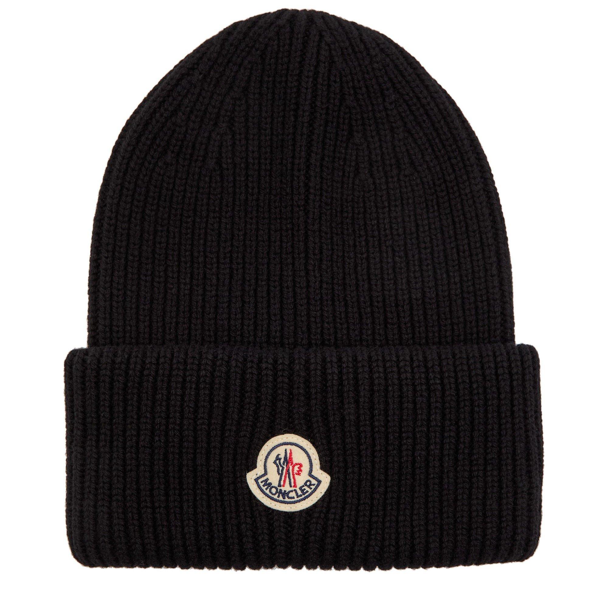 BLACK - Moncler - MON BADGE BEANIE