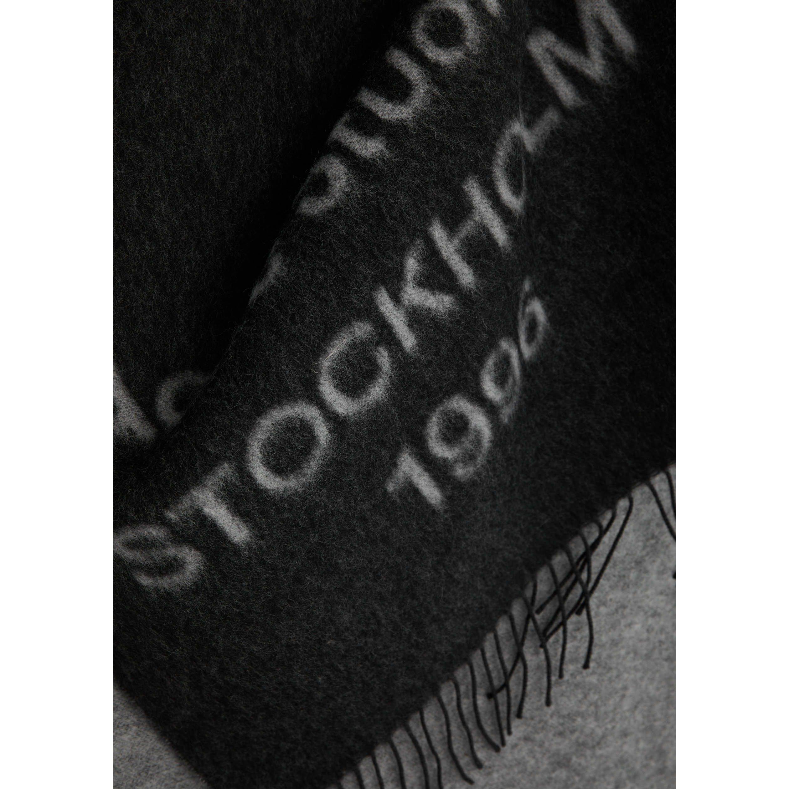 BLACK AND WHITE - Acne Studios - Venus Logo Oversized Wool Scarf - 3