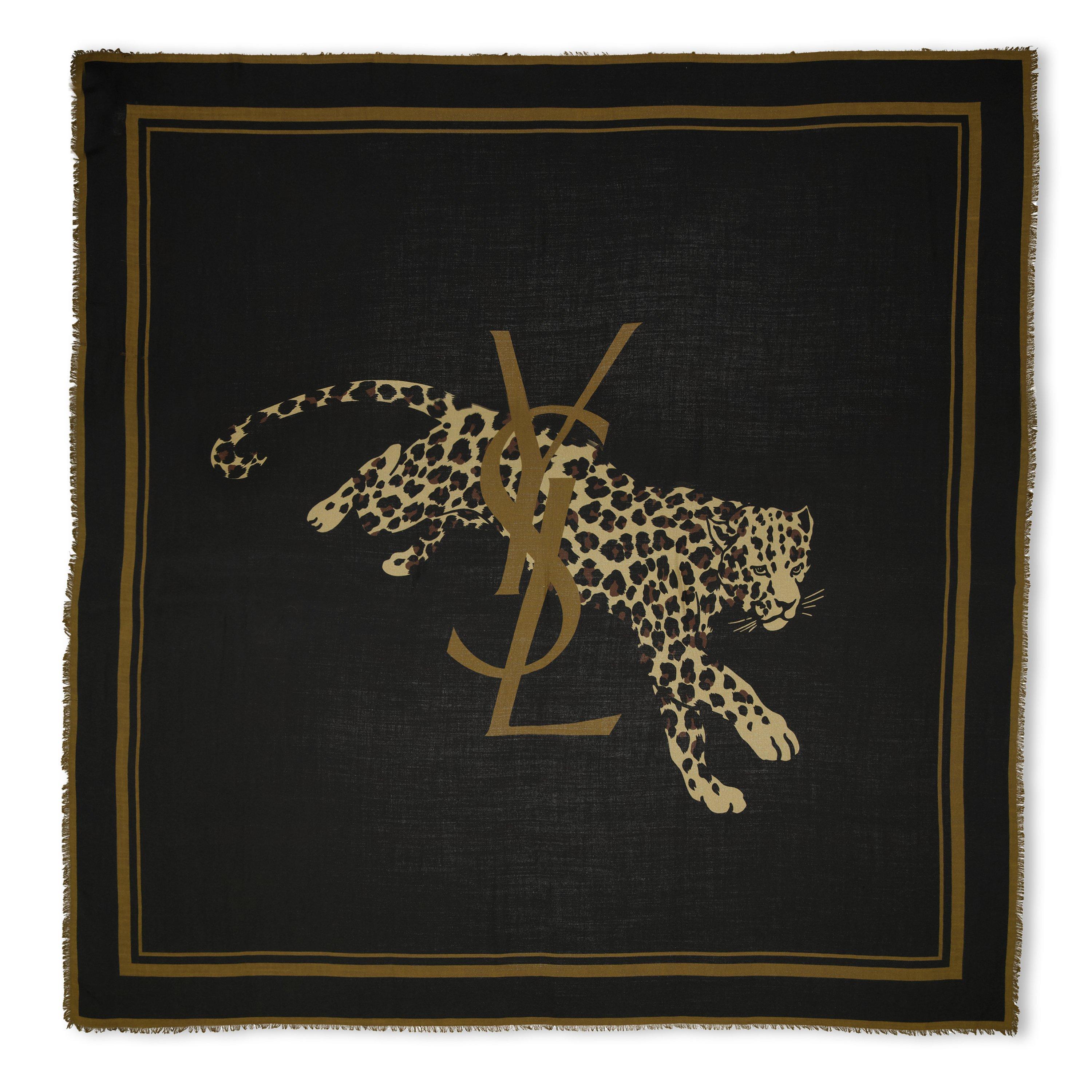 BLACK AND OTHER - Saint Laurent - YSL SCARF GRAND CARRE LEO - 1