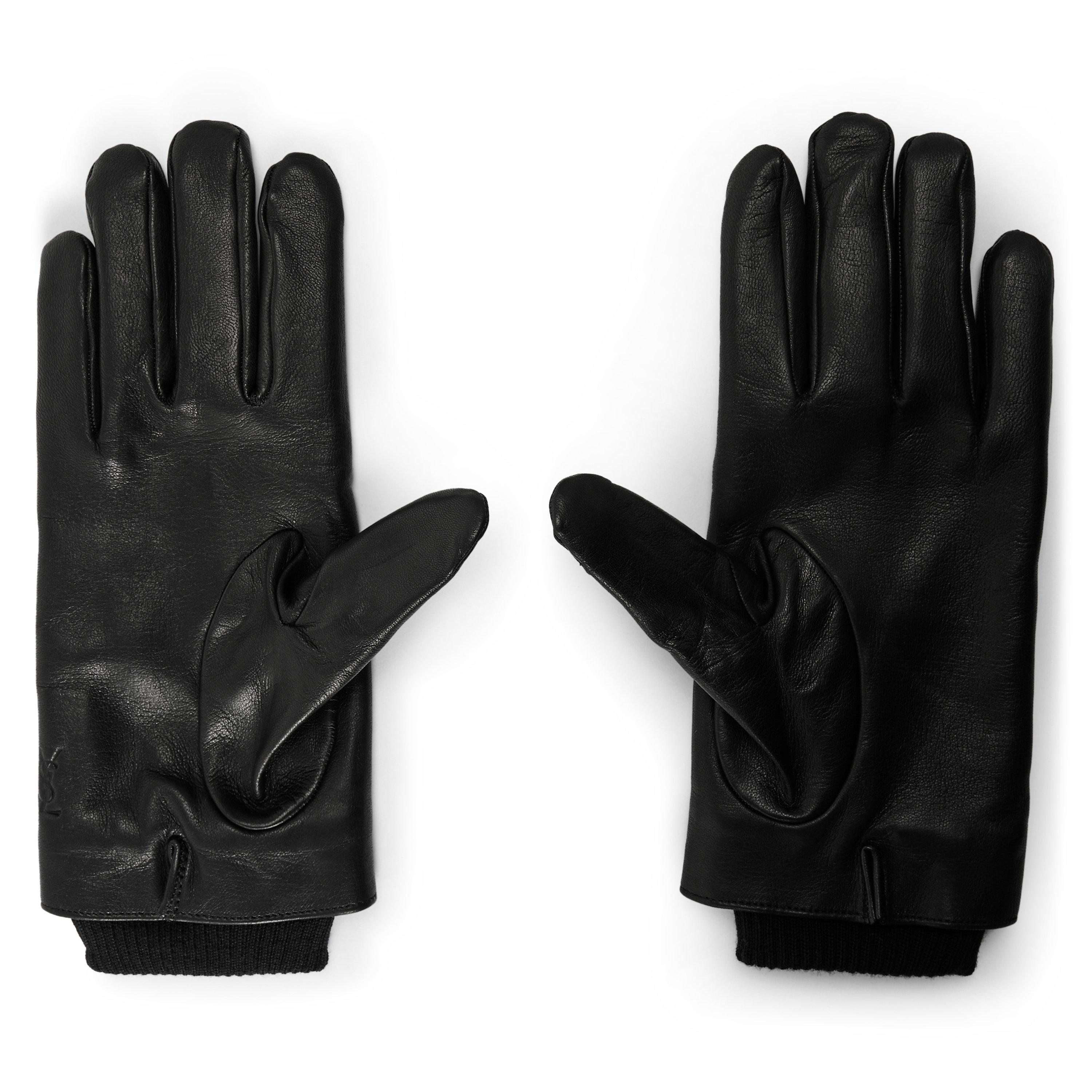 BLACK - Saint Laurent - YSL GLOVES CUIR AVEC BORD - 2
