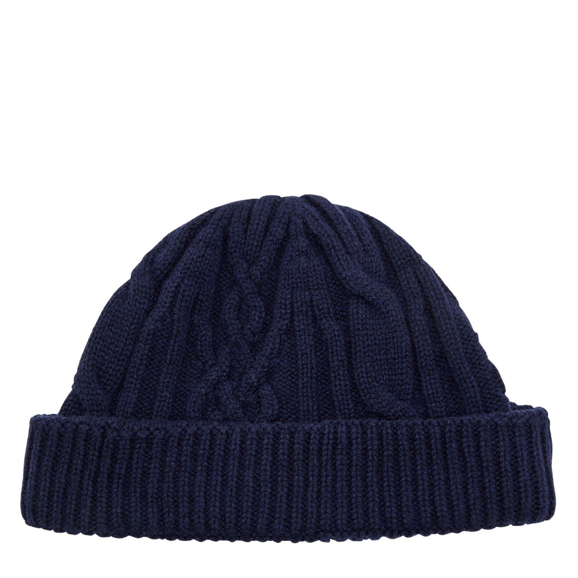 NAVY - John Smedley - SMED KNIT HAT CABLE EMERY