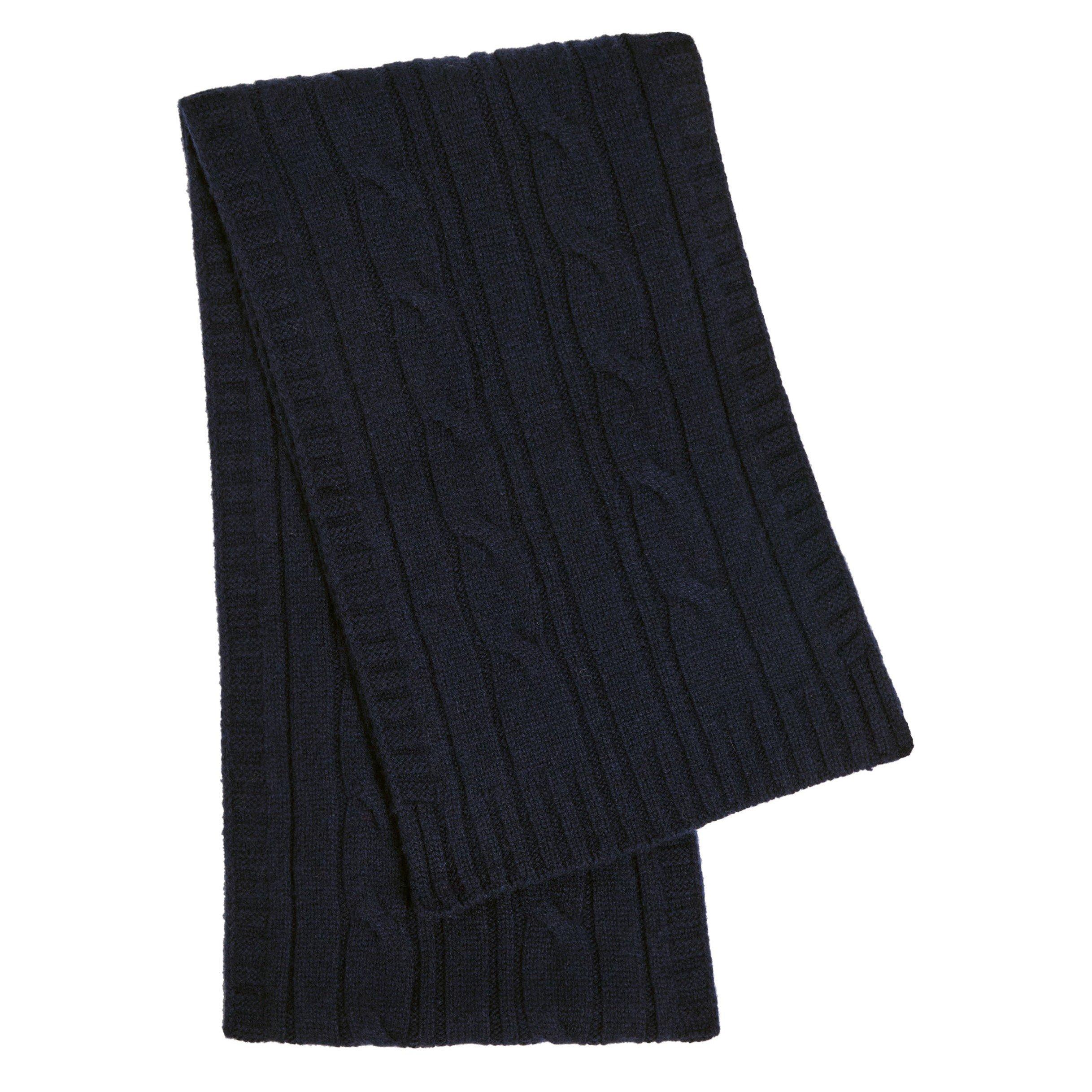 NAVY - John Smedley - SMED KNIT SCARF CABLE WOOTON