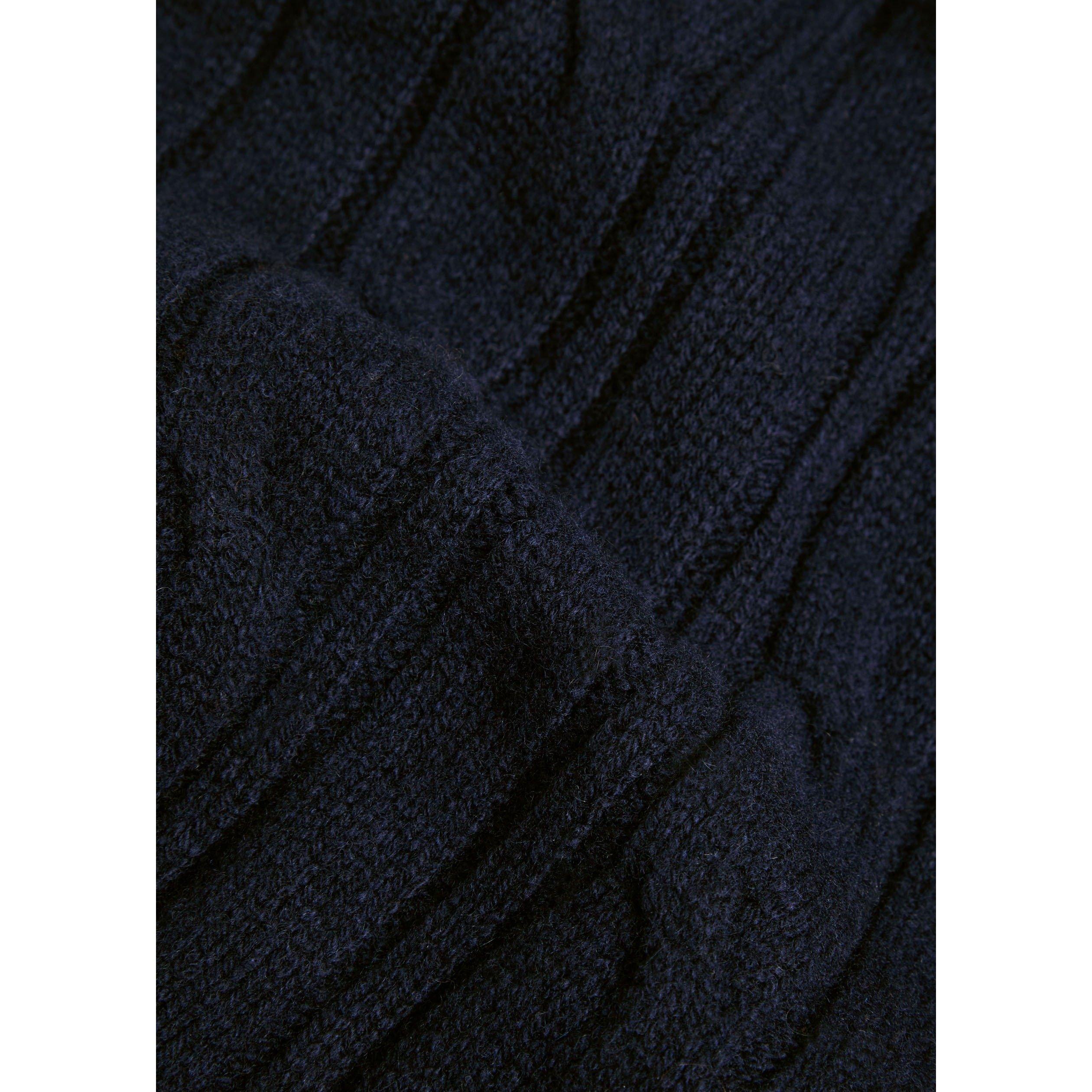 NAVY - John Smedley - SMED KNIT SCARF CABLE WOOTON - 3