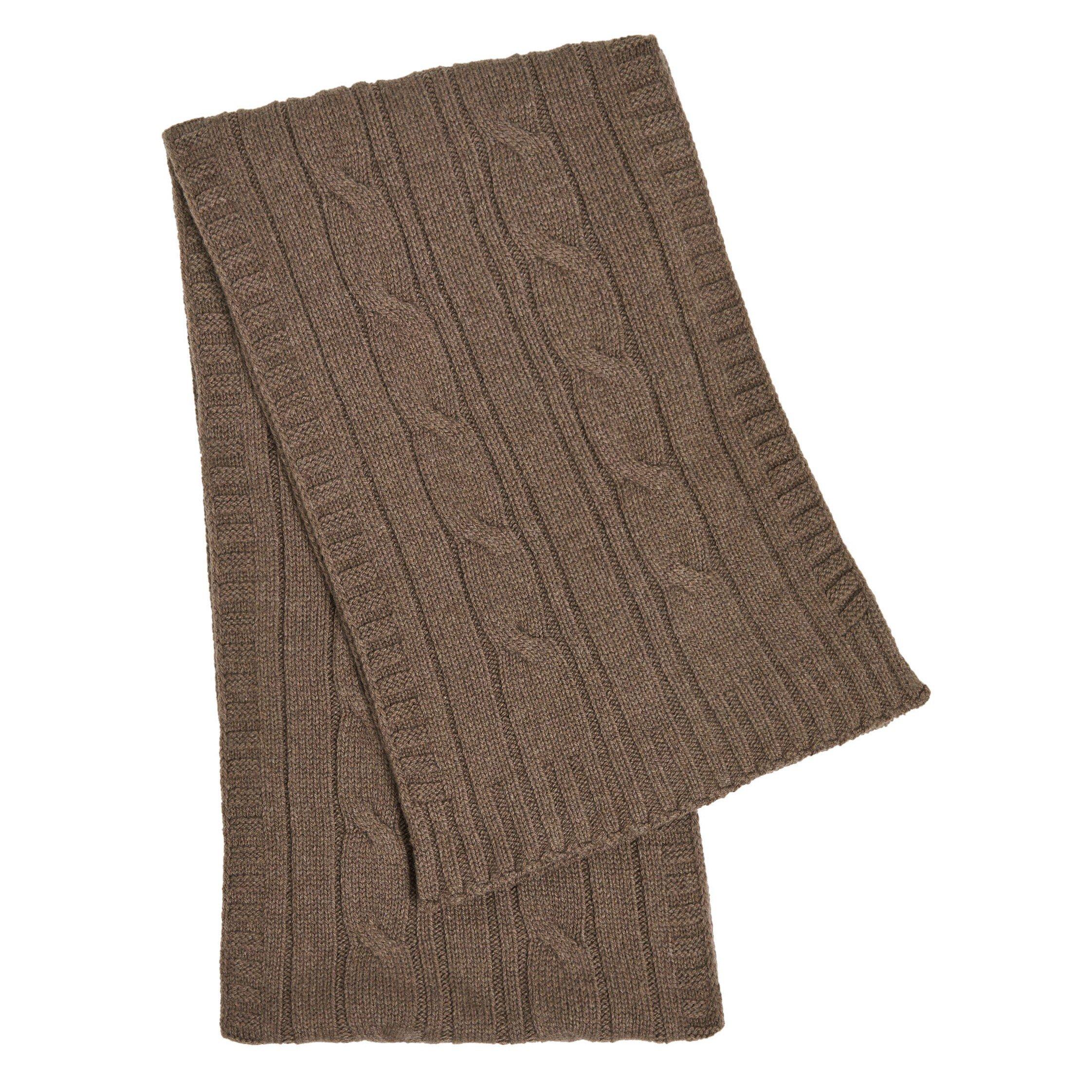 TAUPE - John Smedley - SMED KNIT SCARF CABLE WOOTON