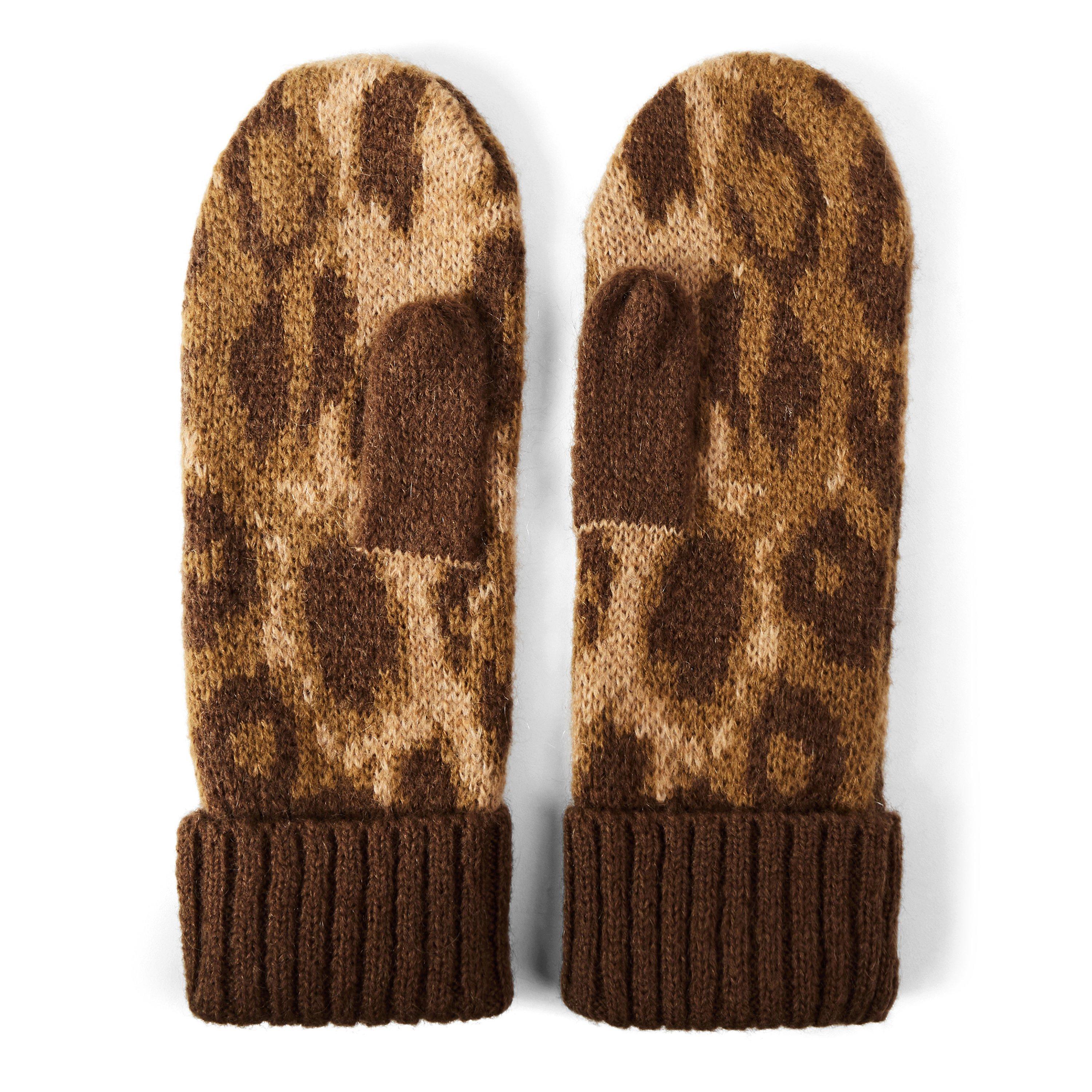 LEOPARD - Damson Madder - ACC FLUFFY LEOPARD MITTEN - 2