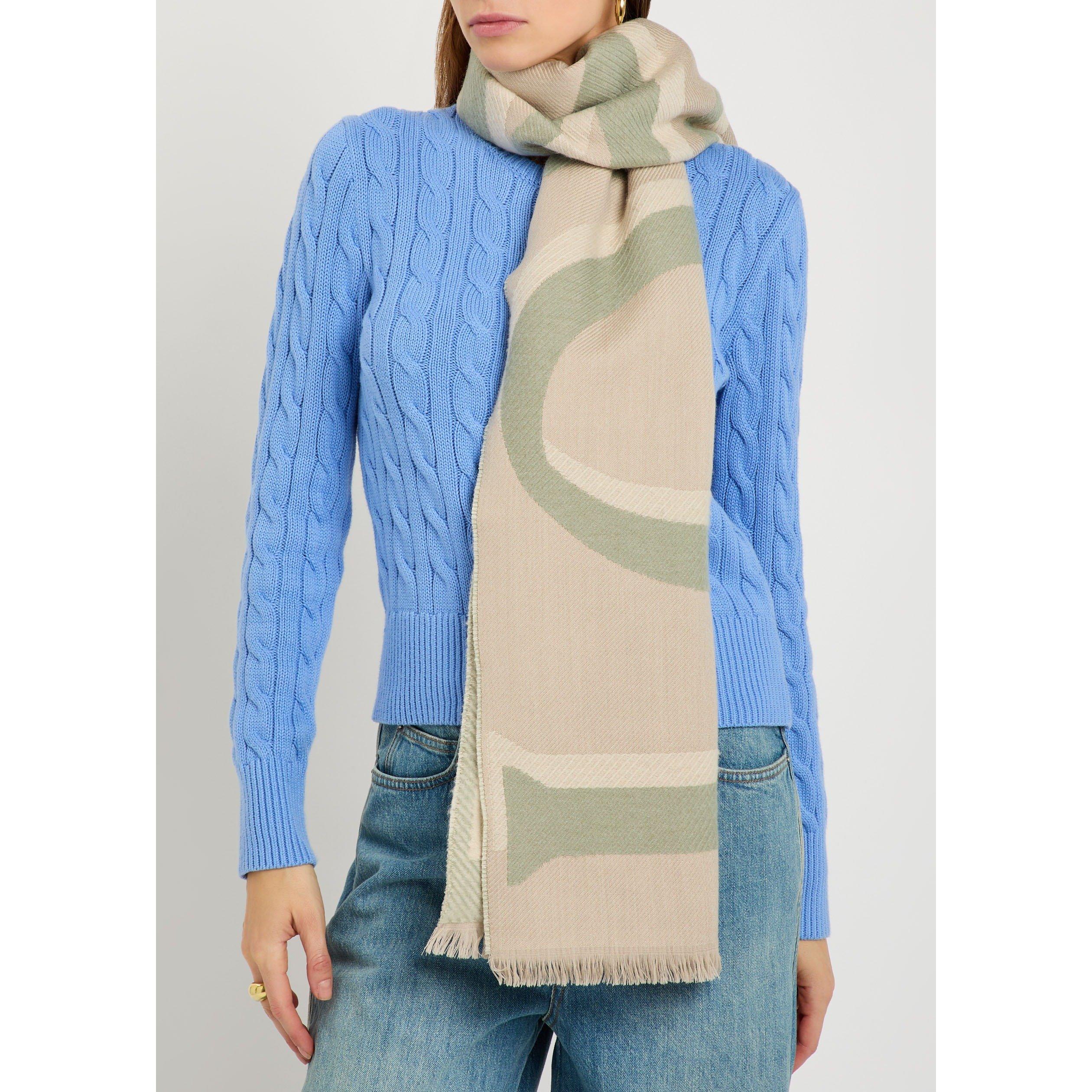 BROWN AND OTHER - Loewe - Women's Wool Cashmere Knitted Scarf - 2