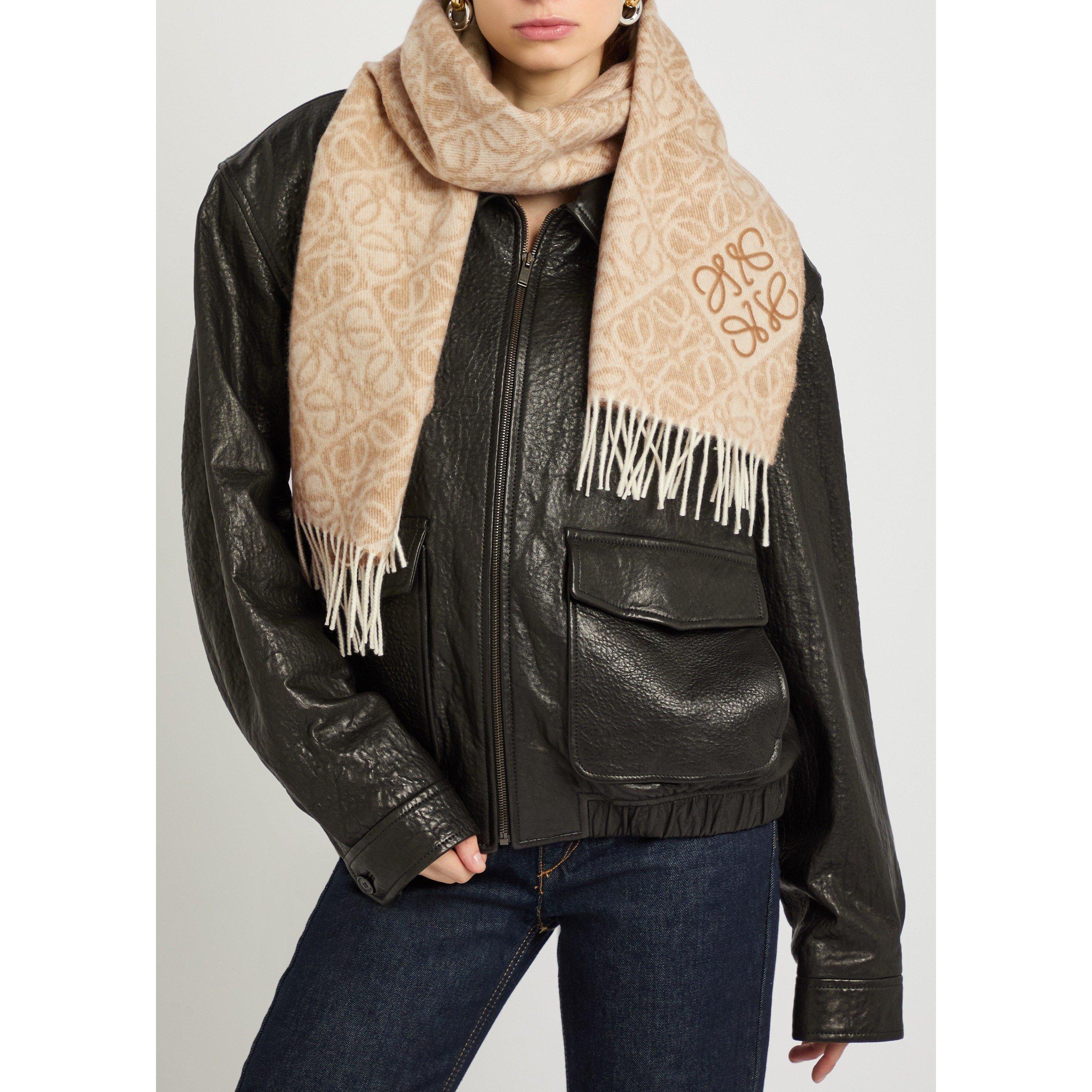 BEIGE - Loewe - Women's Anagram Alpaca Wool Scarf 180 cm - 2
