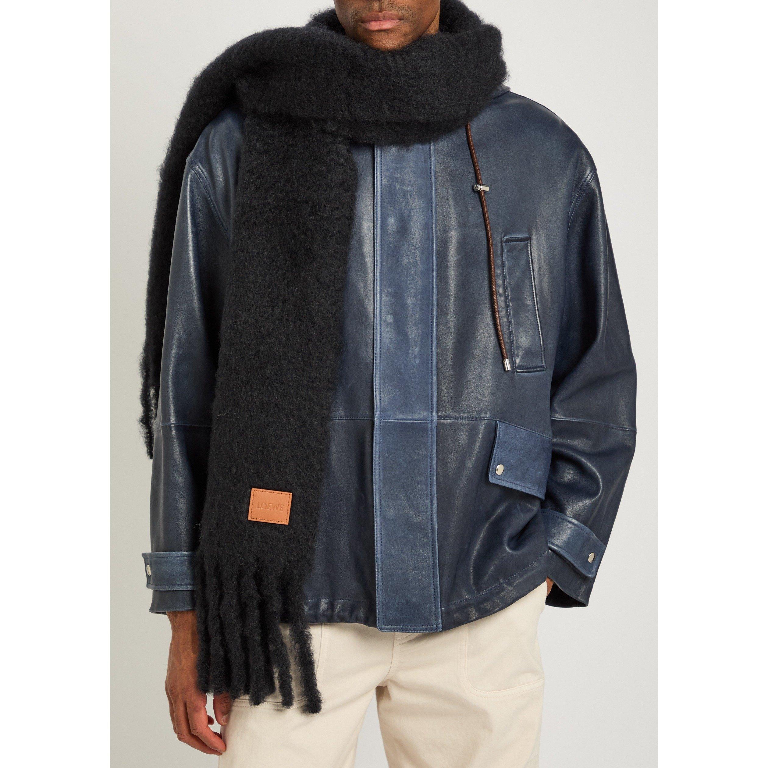 BLACK - Loewe - Men's Mohair Blend Scarf - 2