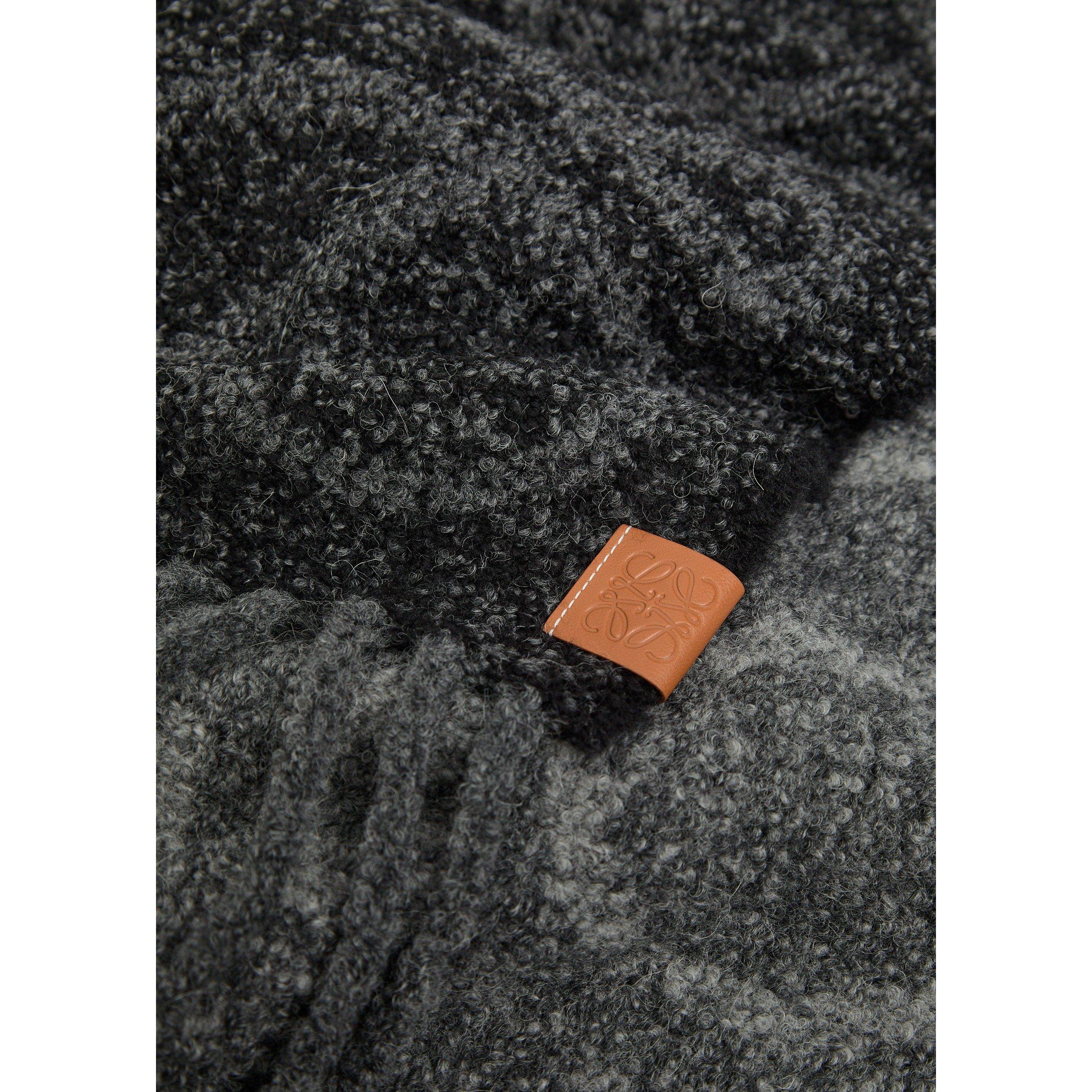GREY - Loewe - Men's Anagram Alpaca Wool Knitted Scarf - 3