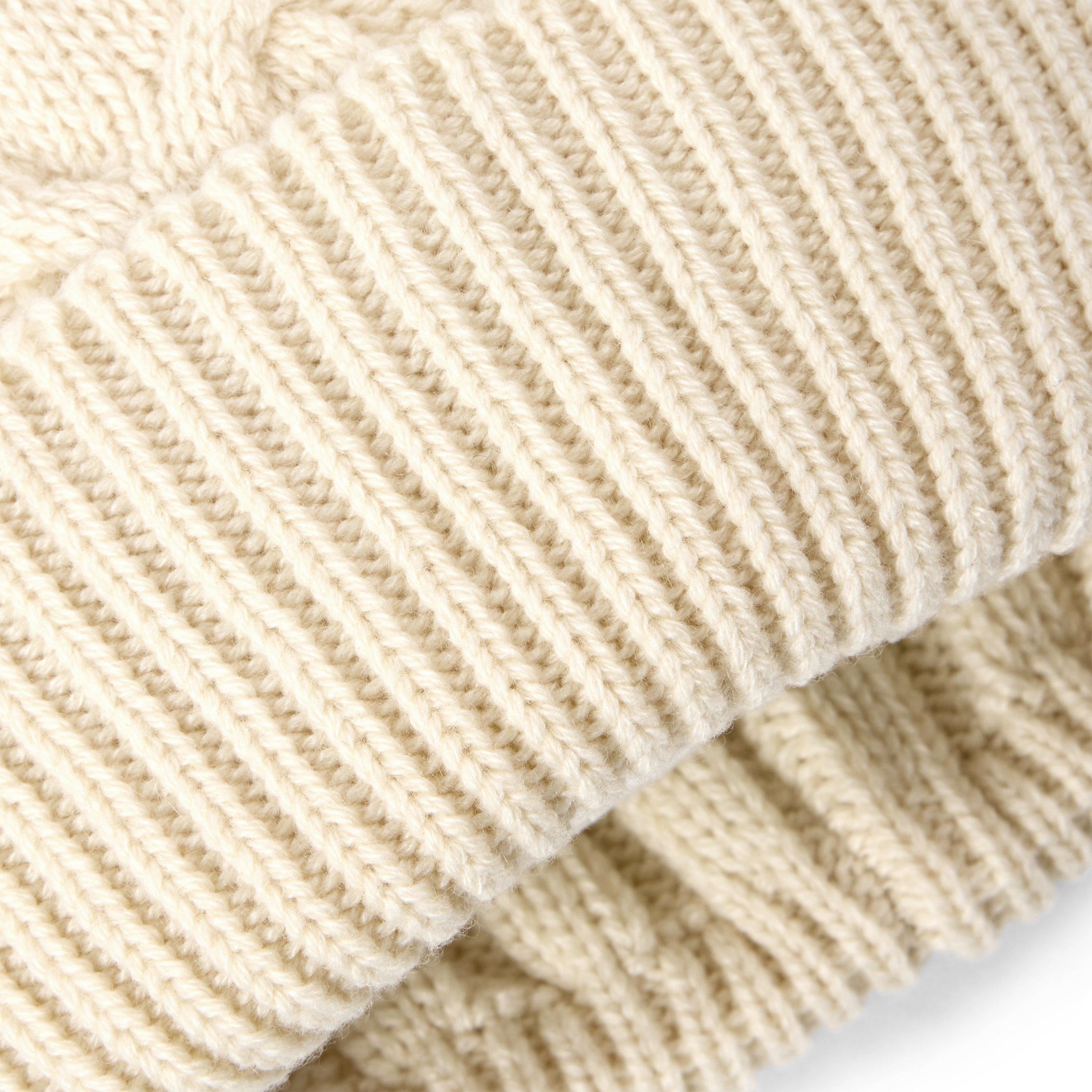 WHITE - Unknown - Women's Cable Stitch Cashmere Beanie - 3