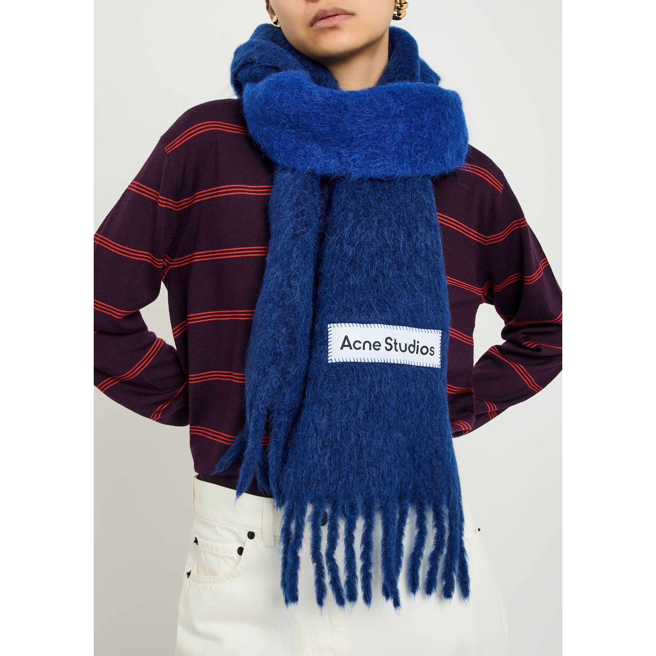 BLUE - Acne Studios - Unisex Mohair Dip Dye Midweight Scarf - 2