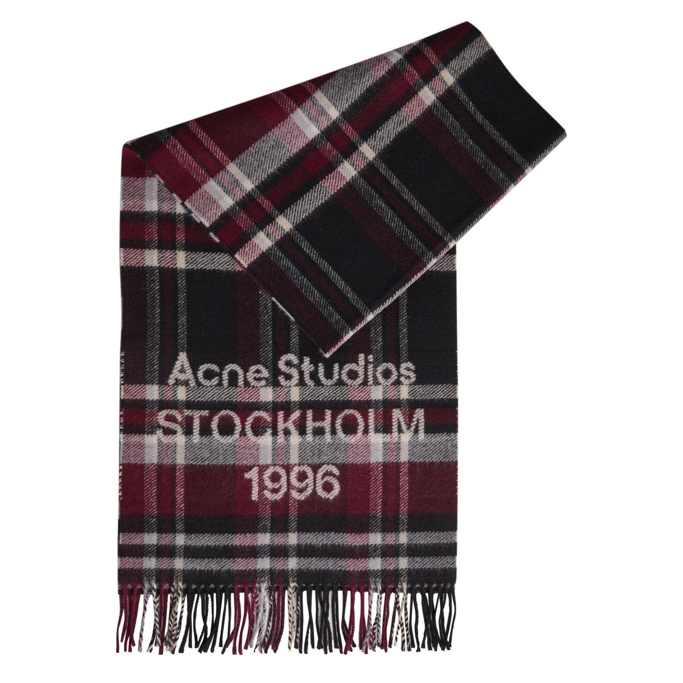 BLACK AND OTHER - Acne Studios - CHECK LOGO WIDE SCARF