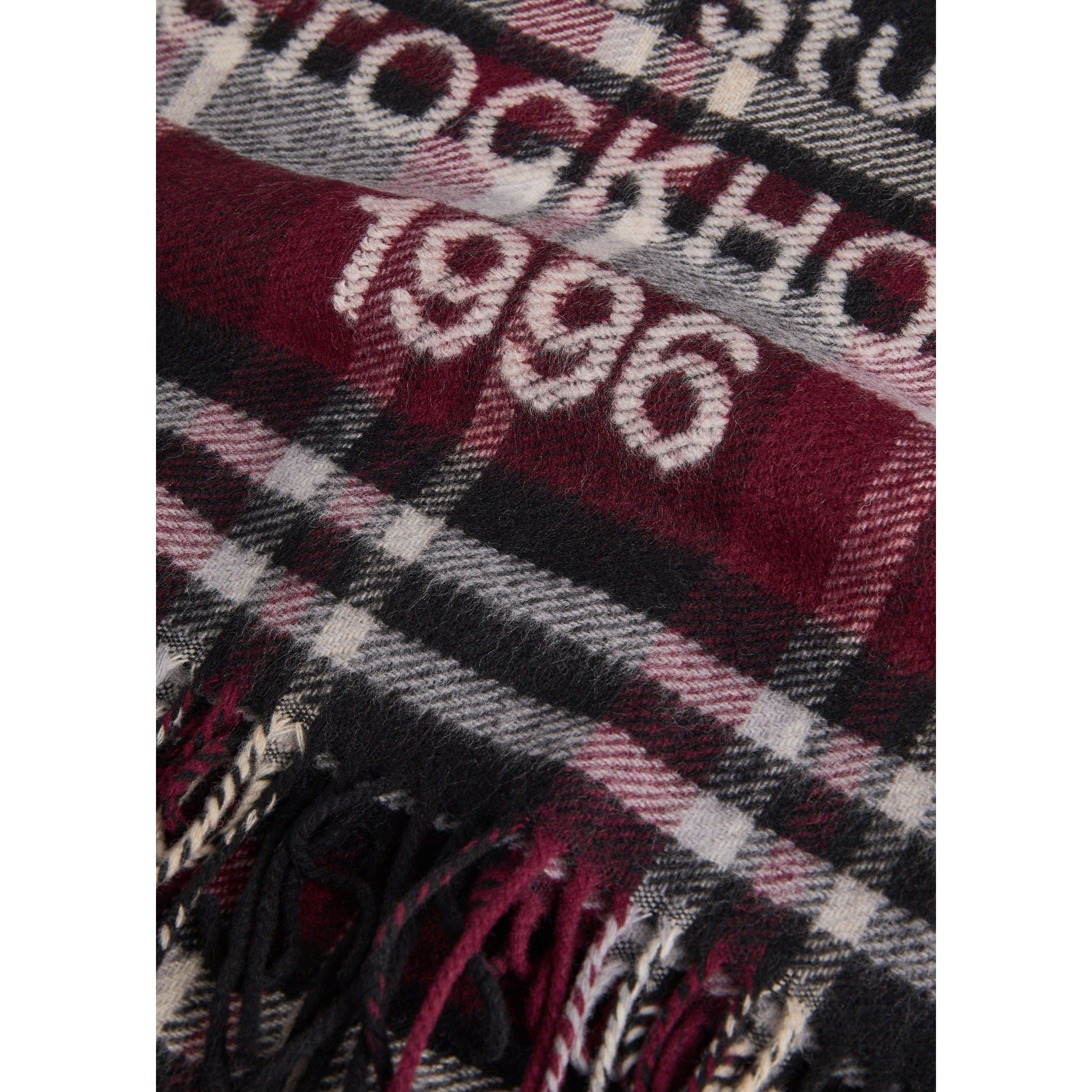 BLACK AND OTHER - Acne Studios - Unisex Check Logo Wool Midweight Scarf - 3