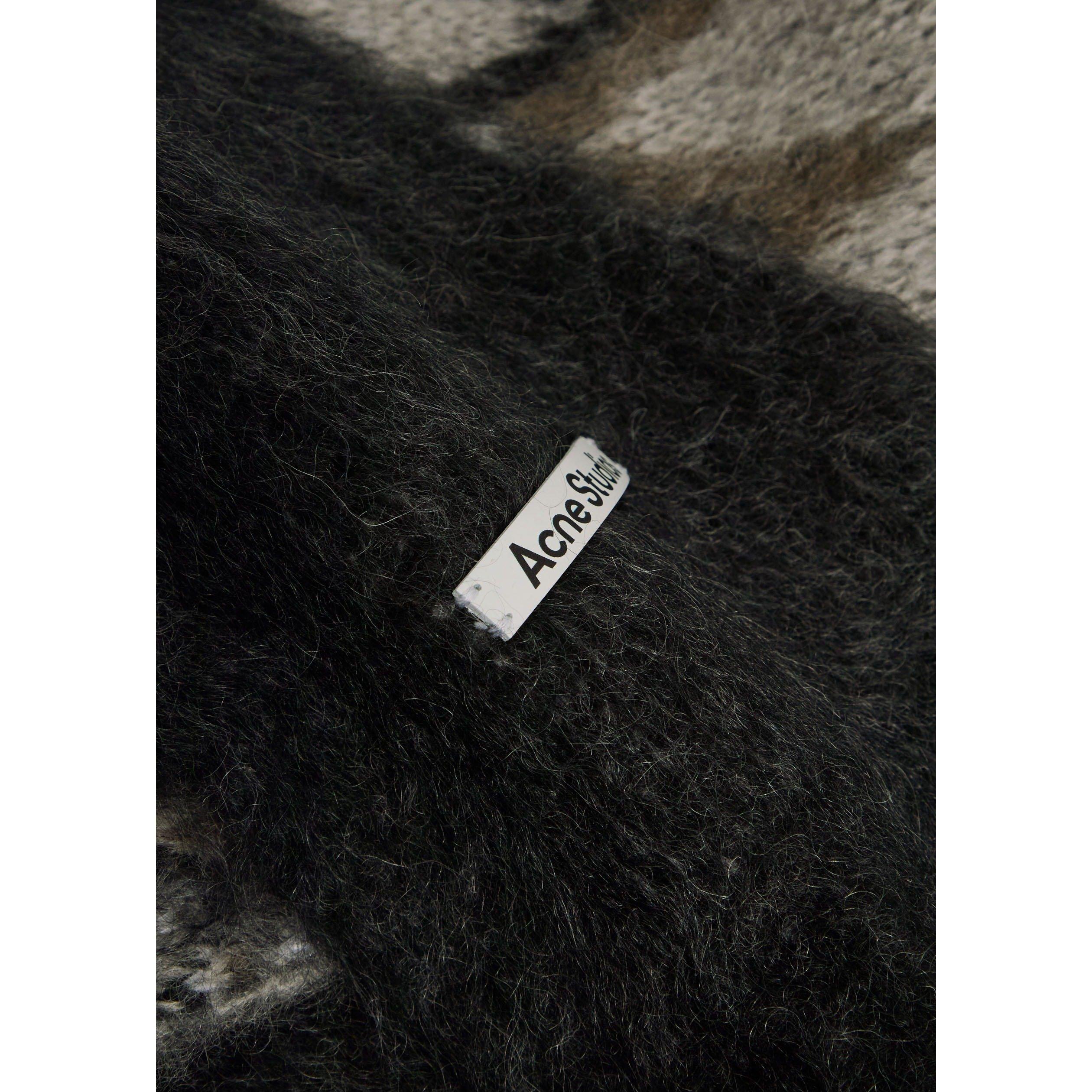 GREY - Acne Studios - Women's Hooded Zigzag Wool Scarf - 3