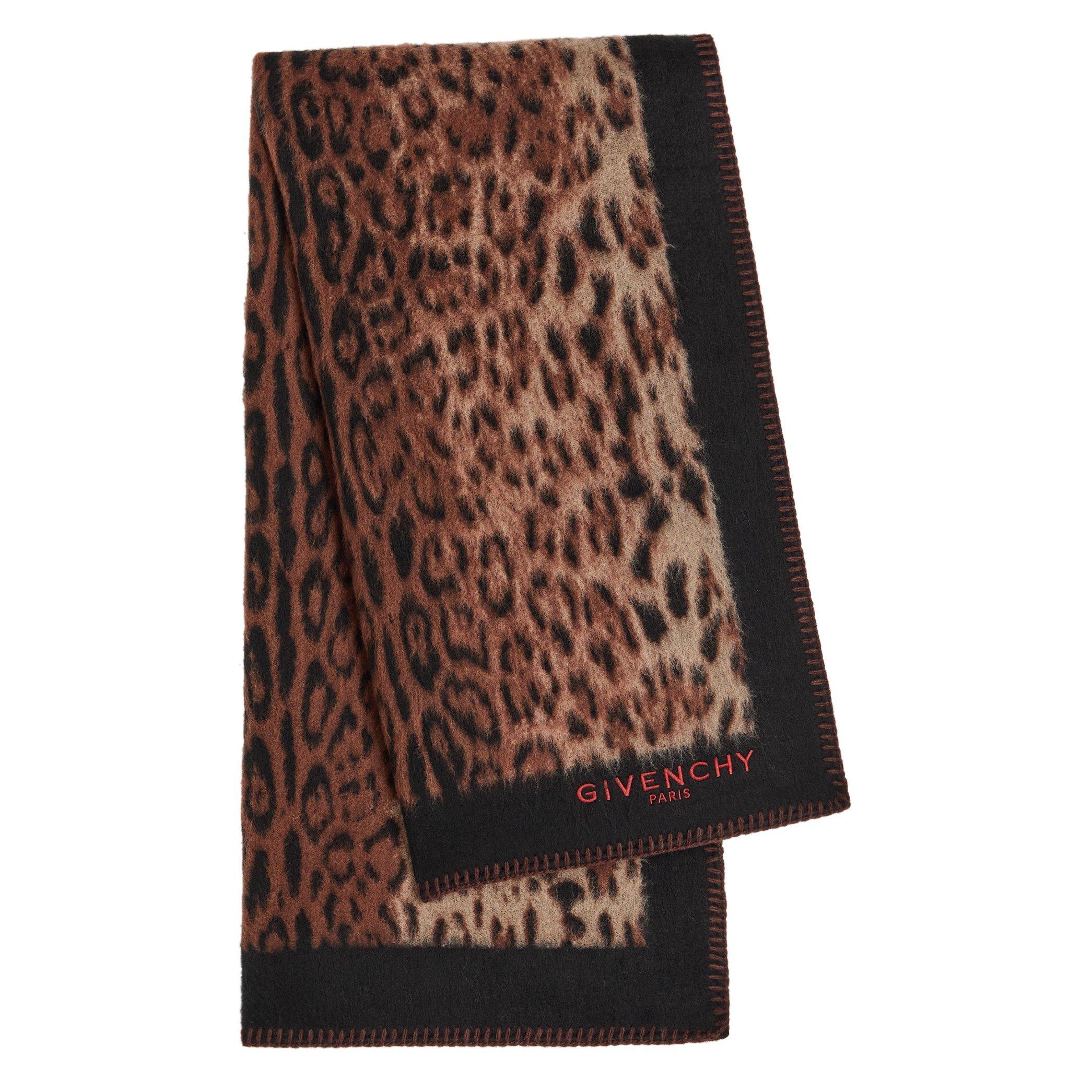 BROWN AND OTHER - GIVENCHY - LEOPARD 70X200 WOOL SCARF