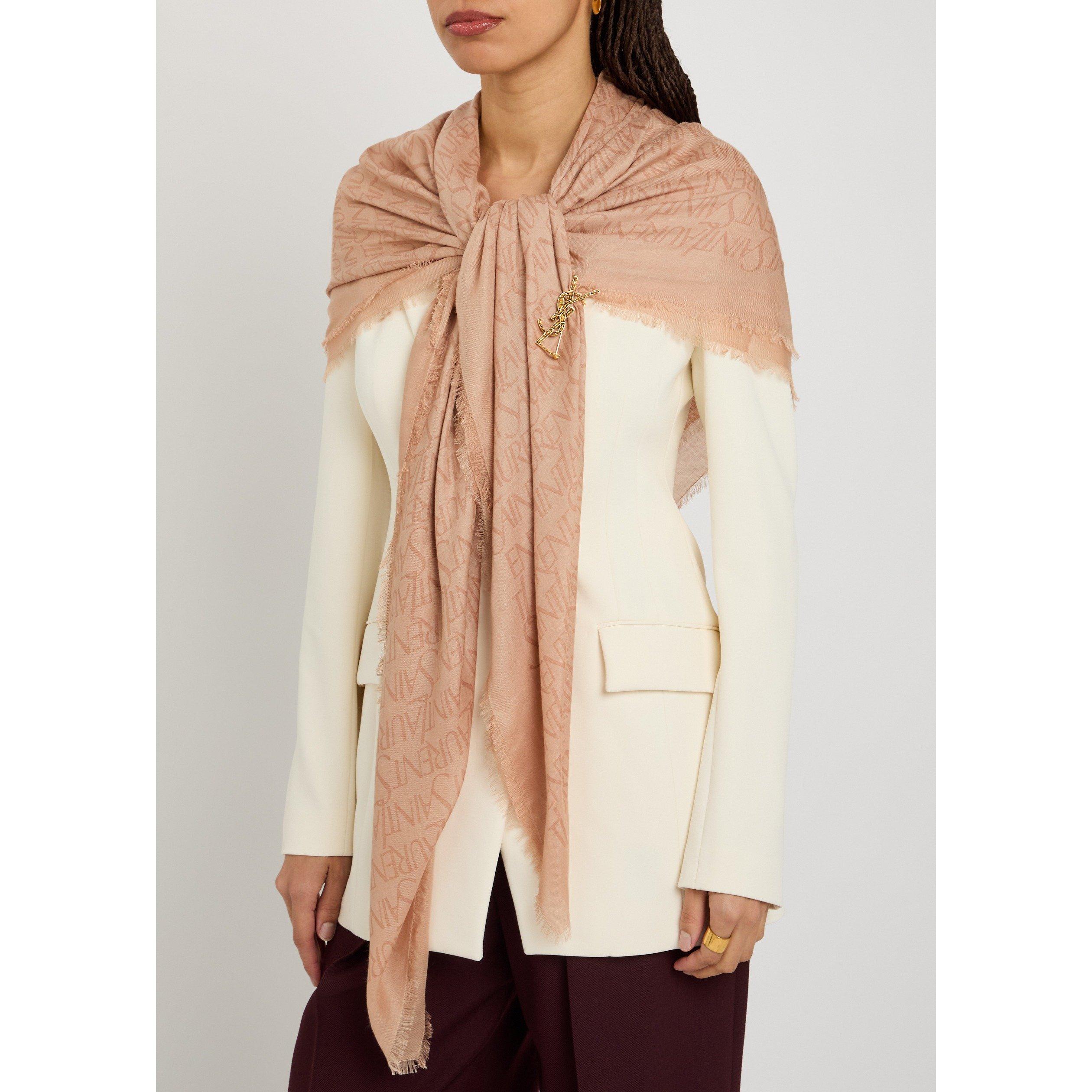 BEIGE - Saint Laurent - LOGO MODAL SCARF - 3