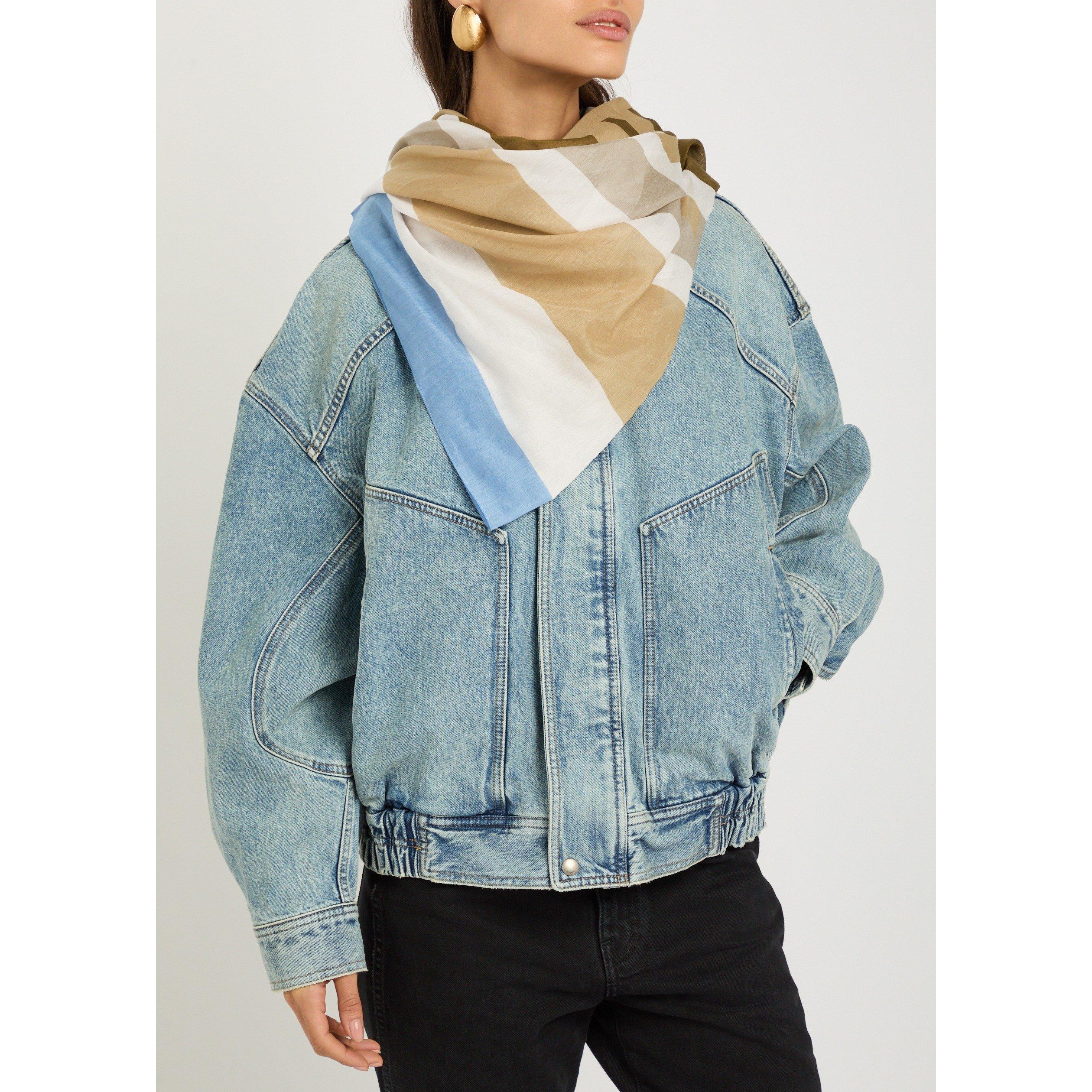 MULTICOLOURED - Saint Laurent - Striped Logo Cotton Midweight Scarf - 2