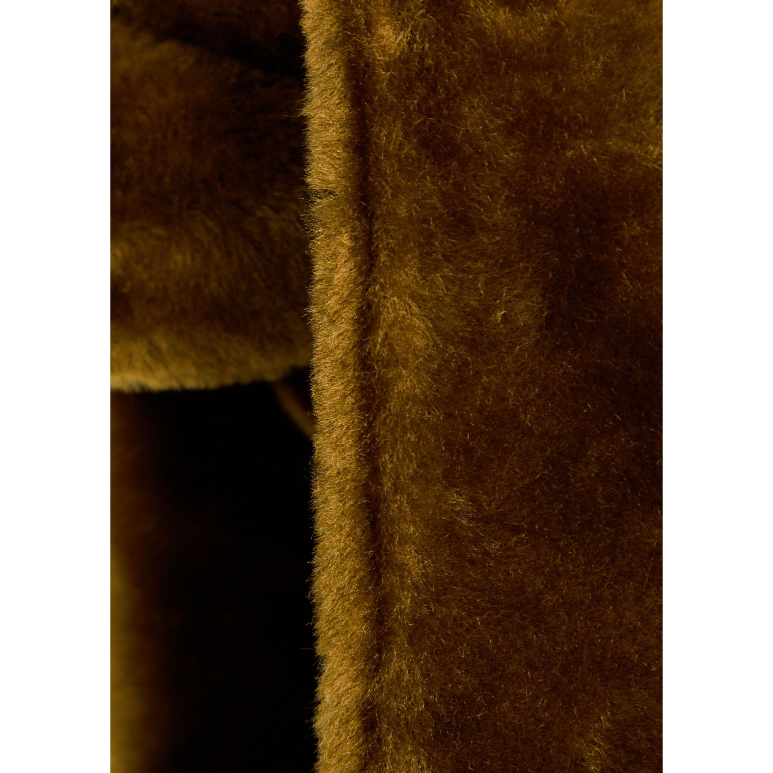 BROWN - Nour Hammour - Women's Sash Shearling Scarf - 3