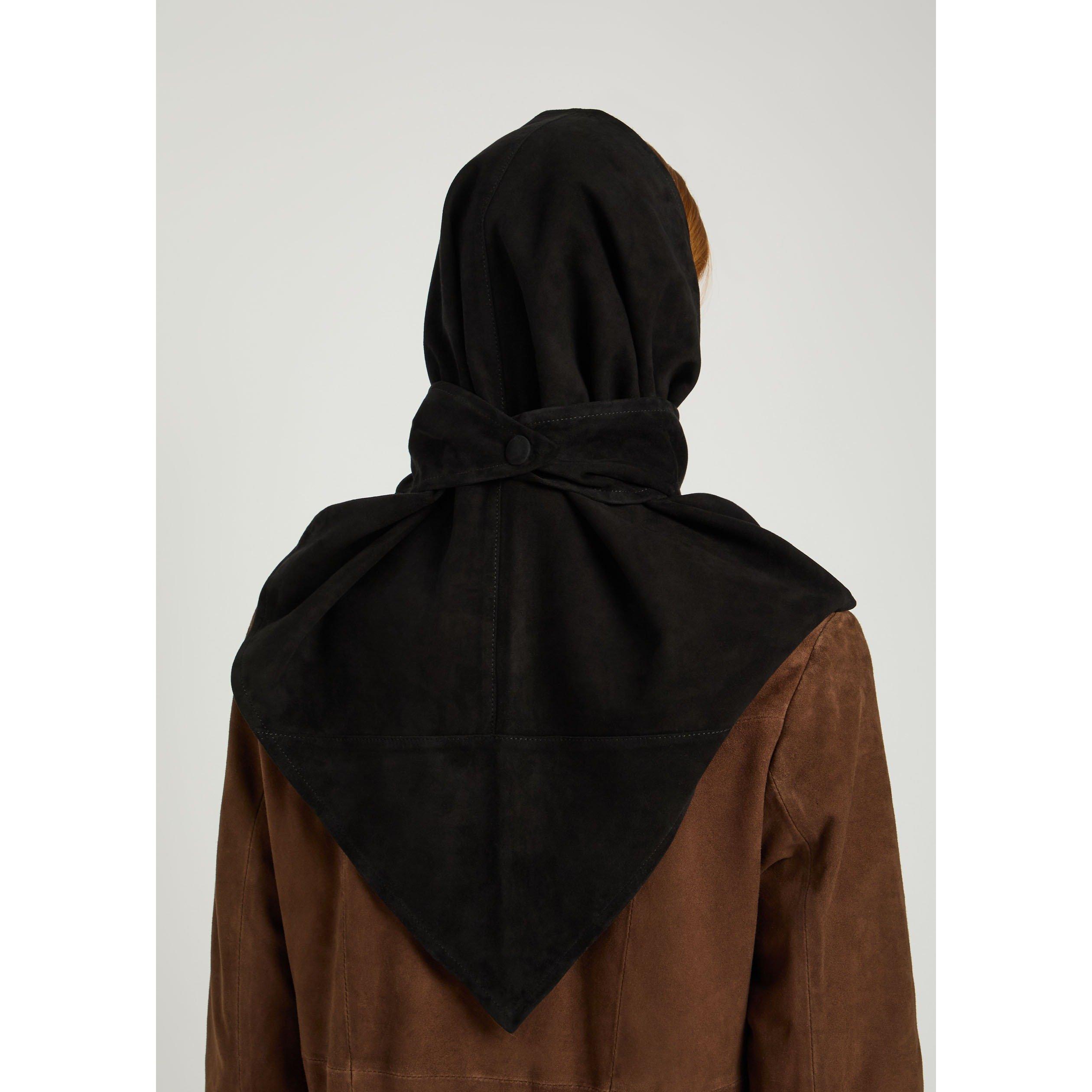 BLACK - Nour Hammour - Women's Suede Midweight Scarf - 2