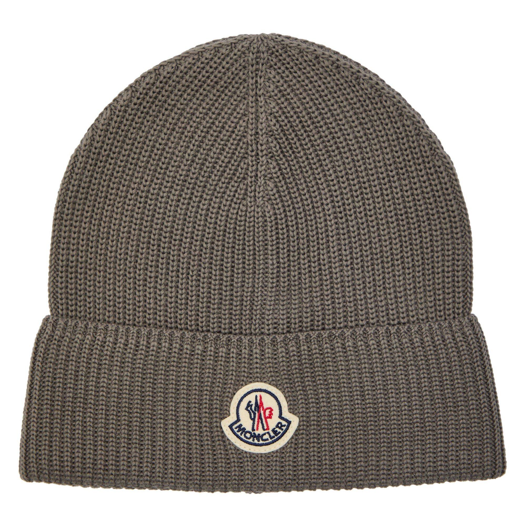 GREY - Moncler - MON LOGO BEANIE