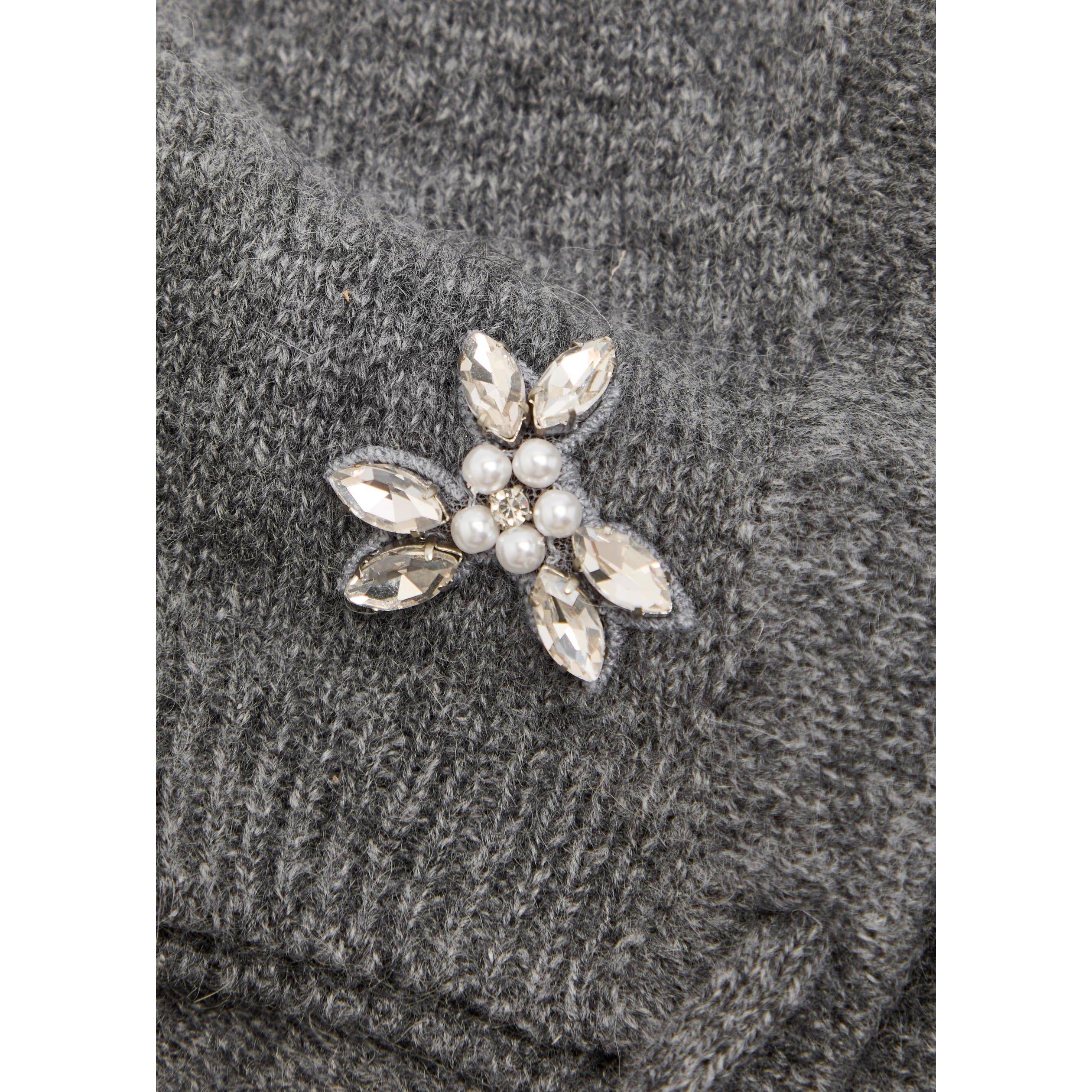 GREY - Simone Rocha - Women's Cashmere Embellished Bonnet - 3