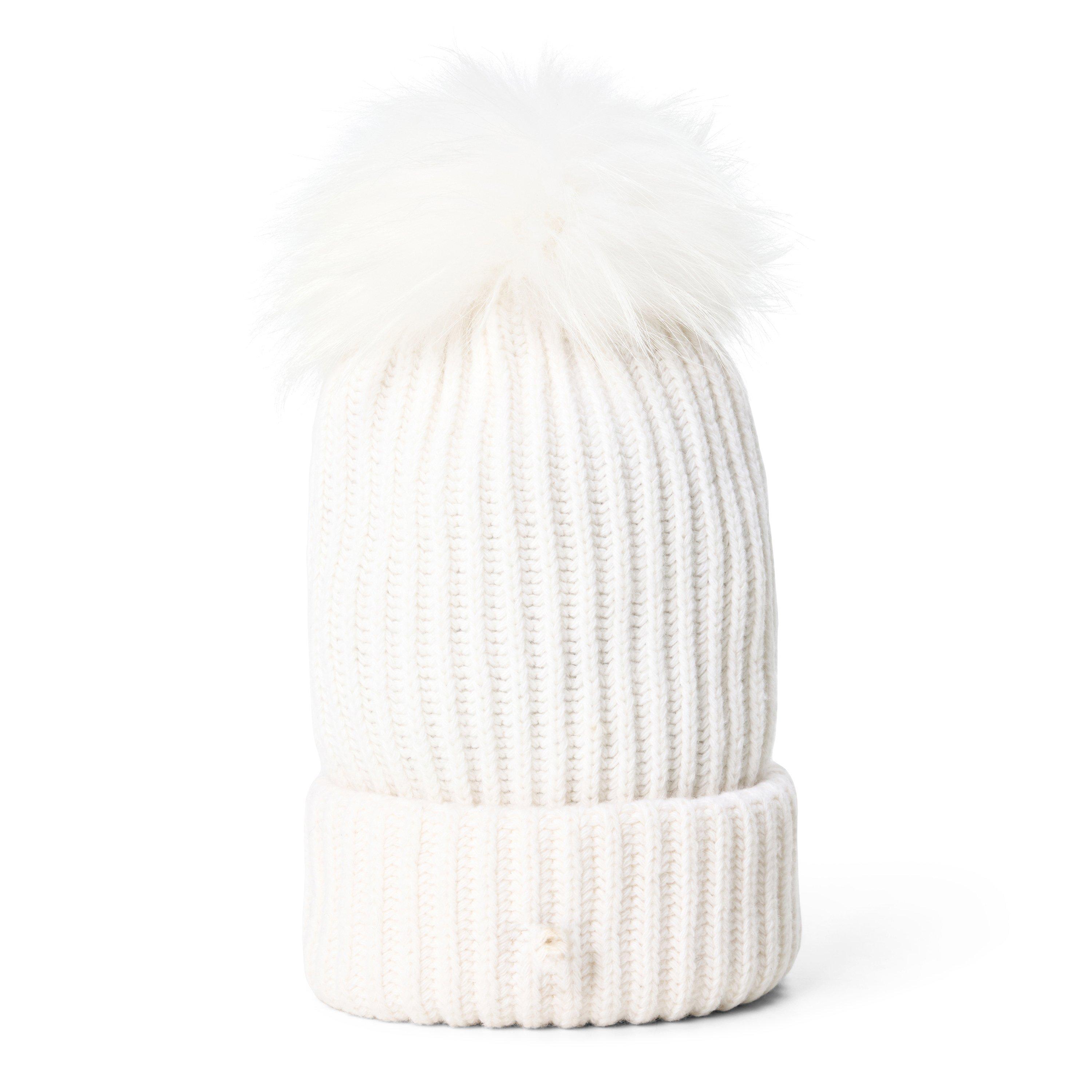 WHITE - Unknown - Women's Foldover Bobble Hat - 2