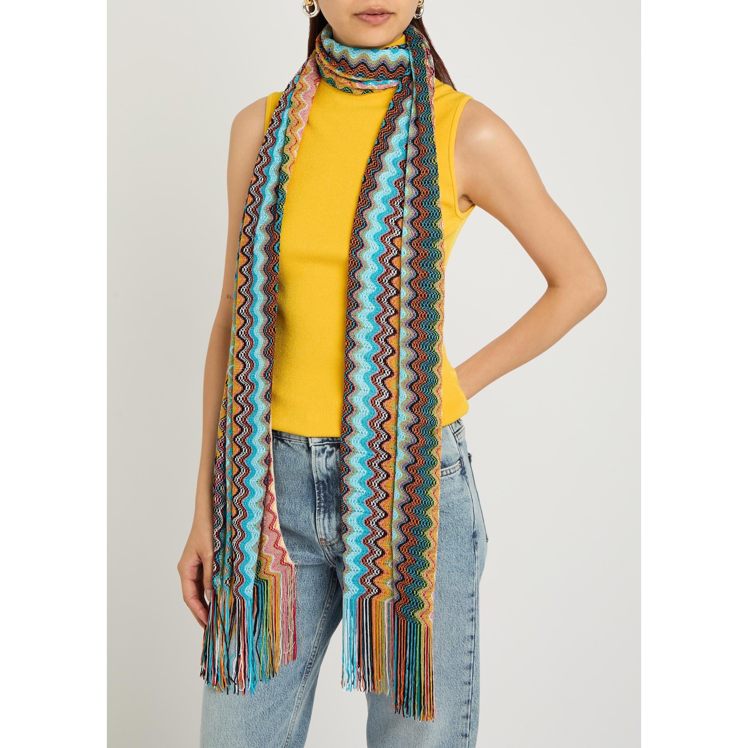 MULTI   SHADE 0 - Missoni - Women's Zigzag Viscose Knitted Scarf - 2