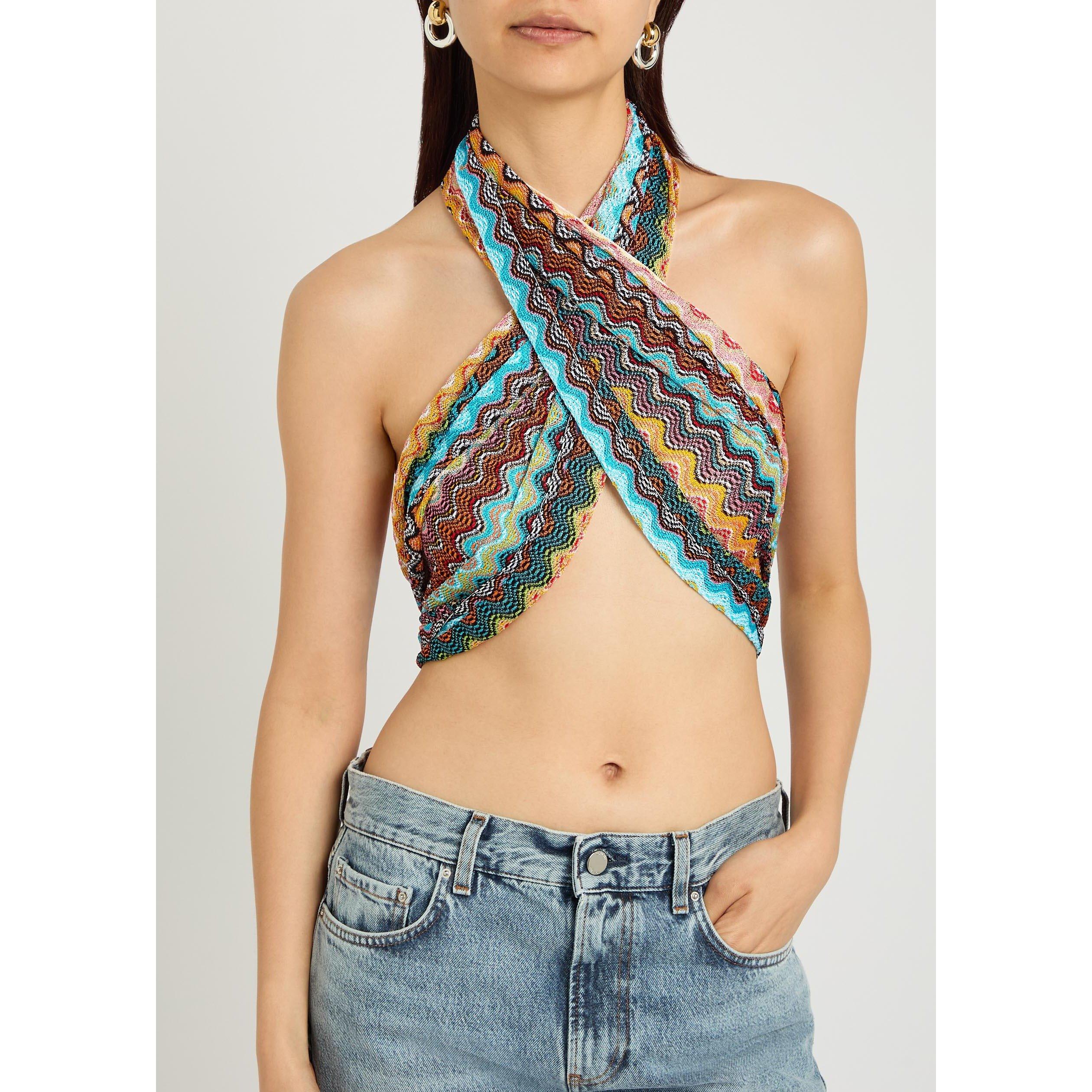 MULTI   SHADE 0 - Missoni - Women's Zigzag Viscose Knitted Scarf - 4