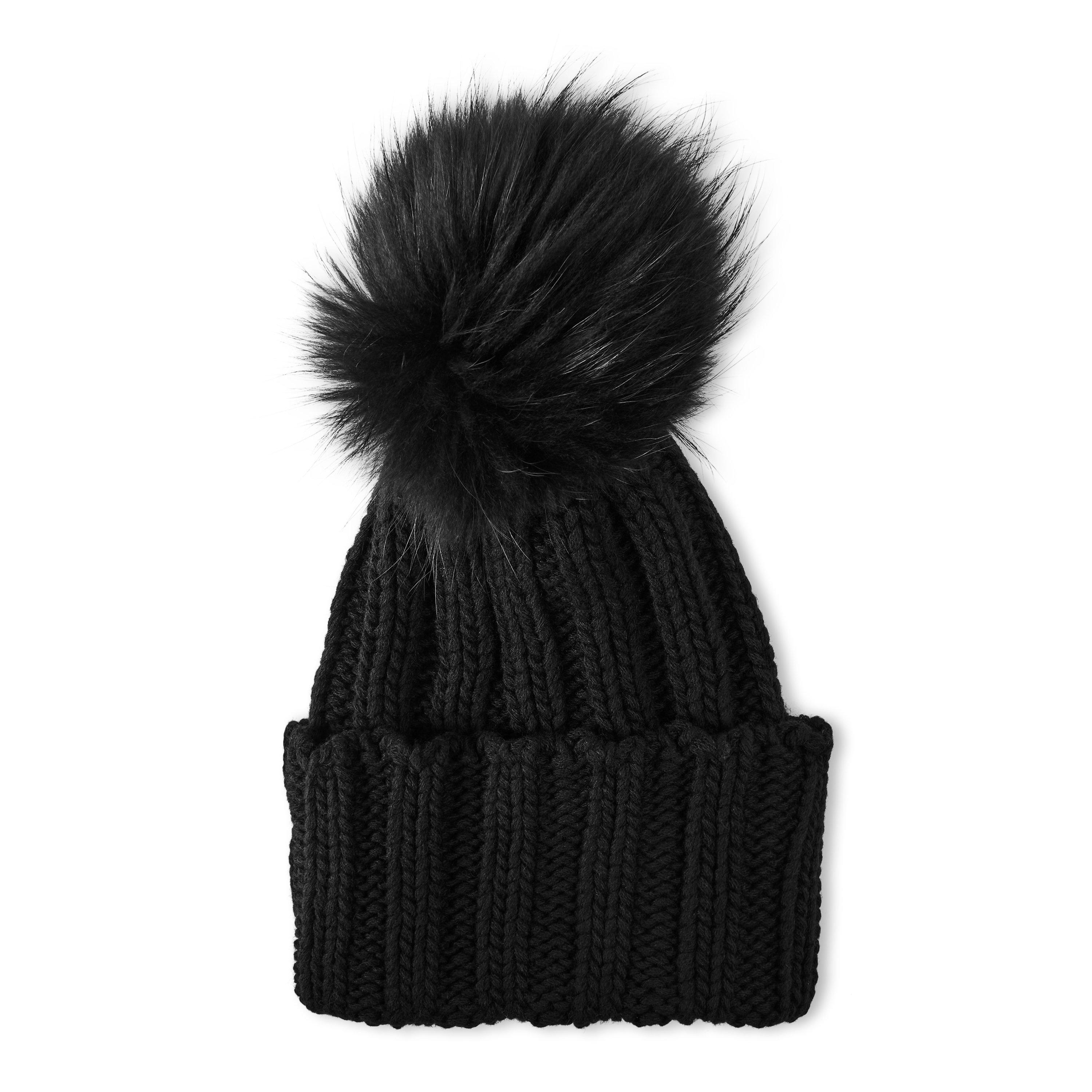 BLACK - Unknown - CASHEMERE RIBBED BEANIE W - 2
