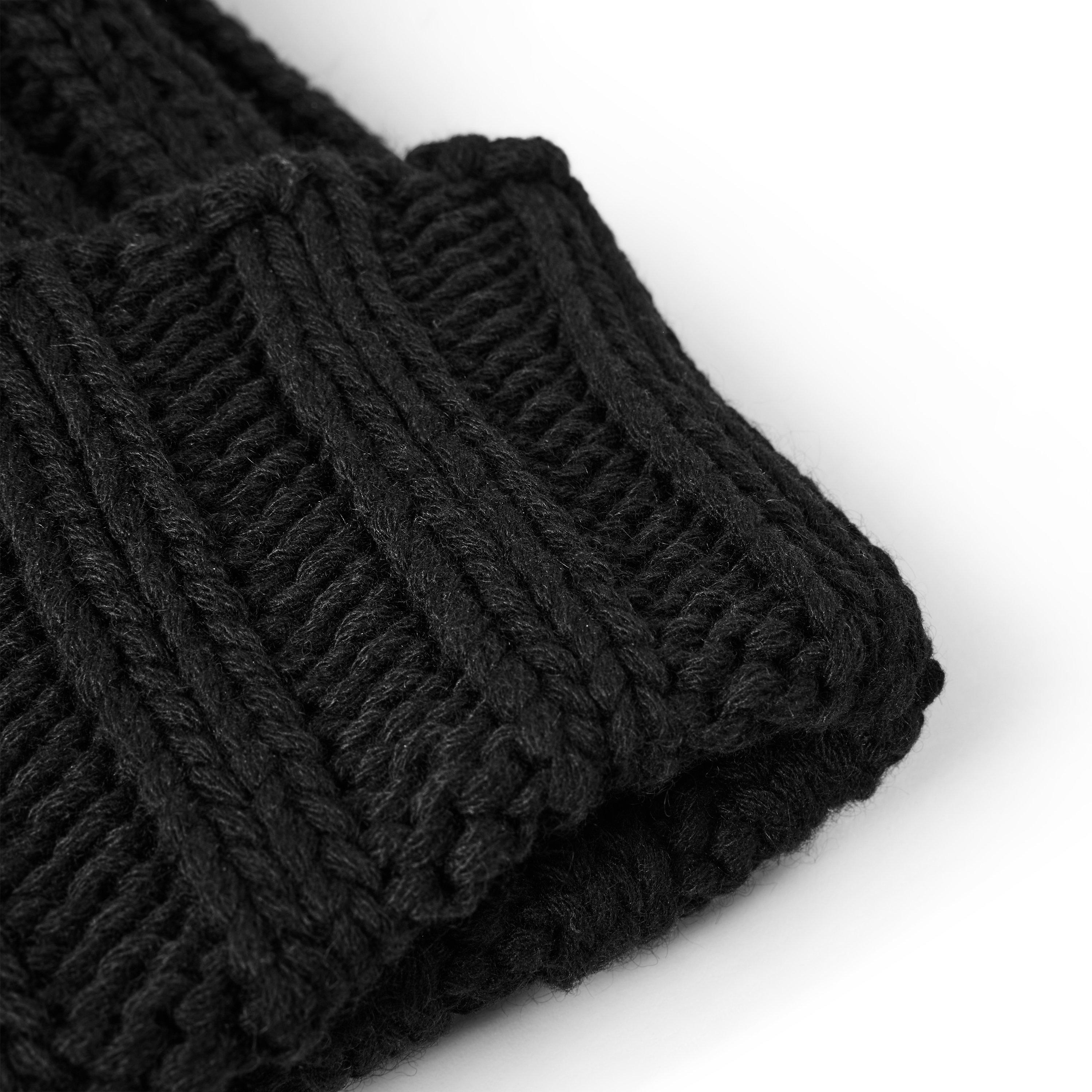 BLACK - Unknown - CASHEMERE RIBBED BEANIE W - 3