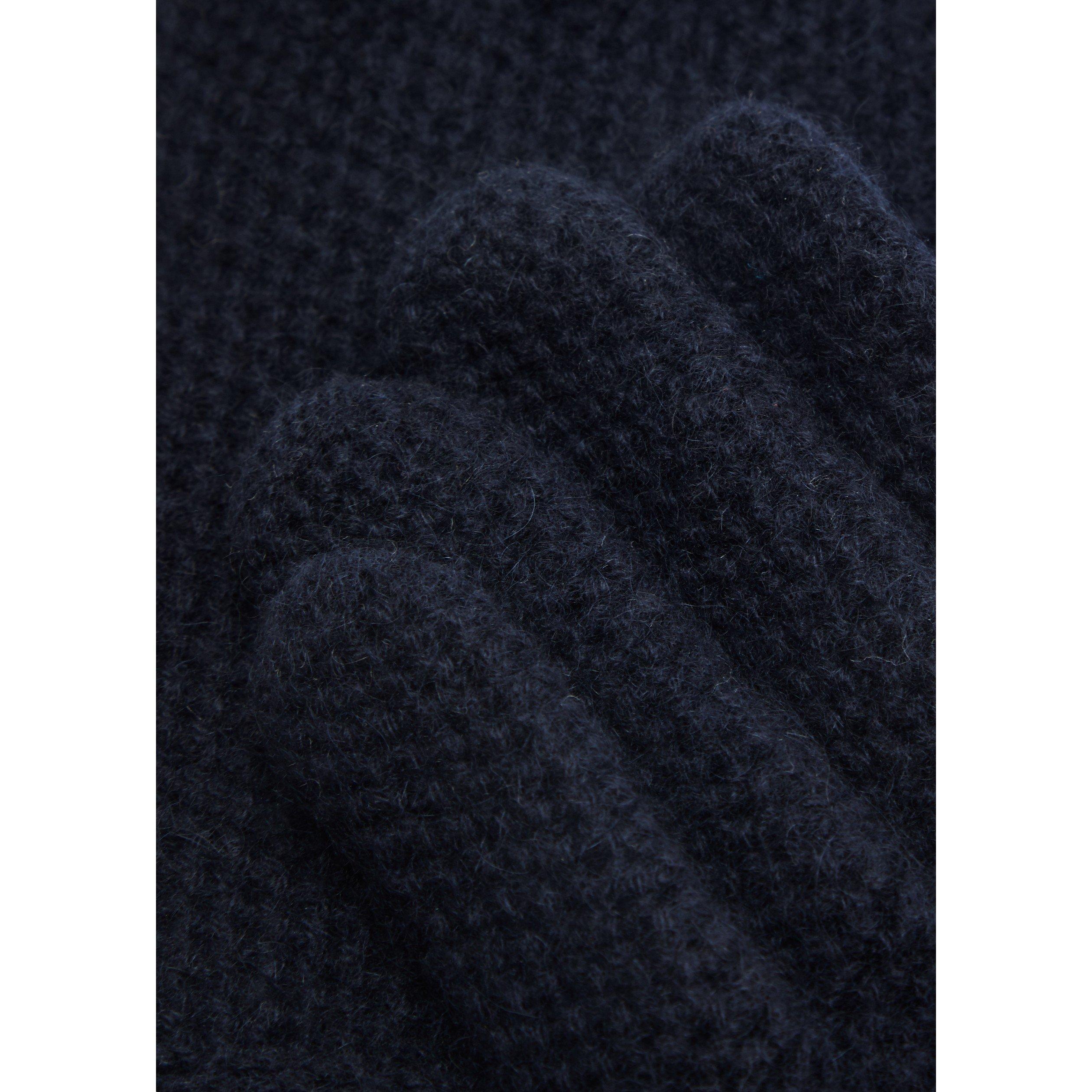 NAVY - Unknown - WAFFLE SHORT CASHMERE GLOVES - 2