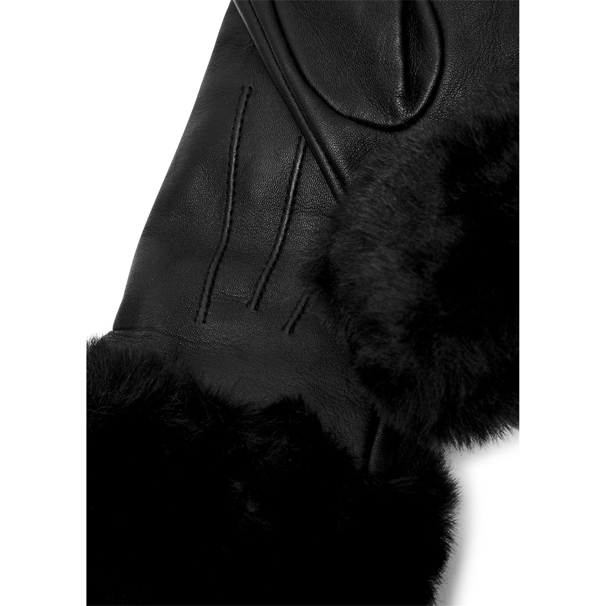 BLACK - Dents - SARAH HARISHEEP FAUX FUR CUFF - 2