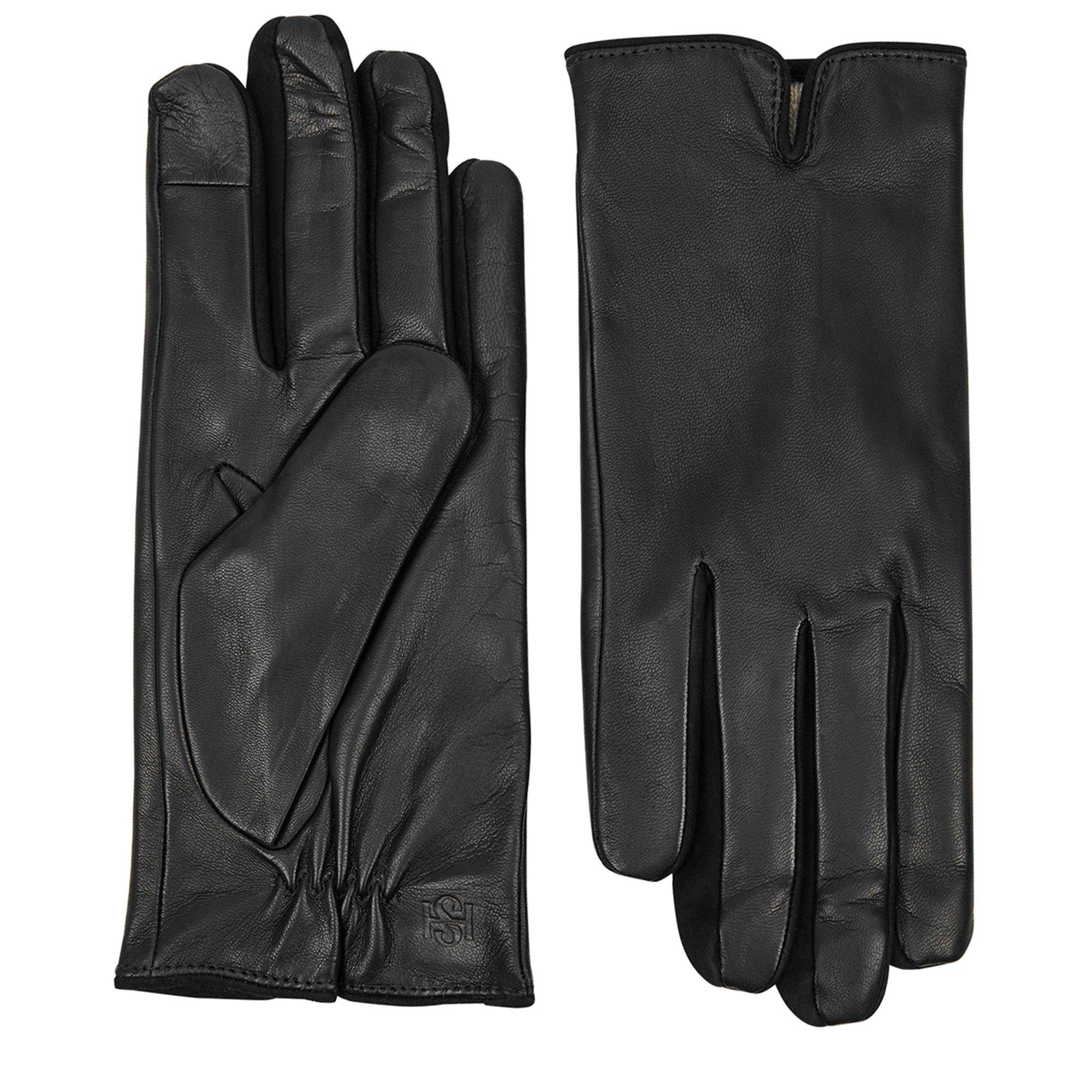 BLACK - Handsome Stockholm - Men's Touchscreen Leather Gloves - 1