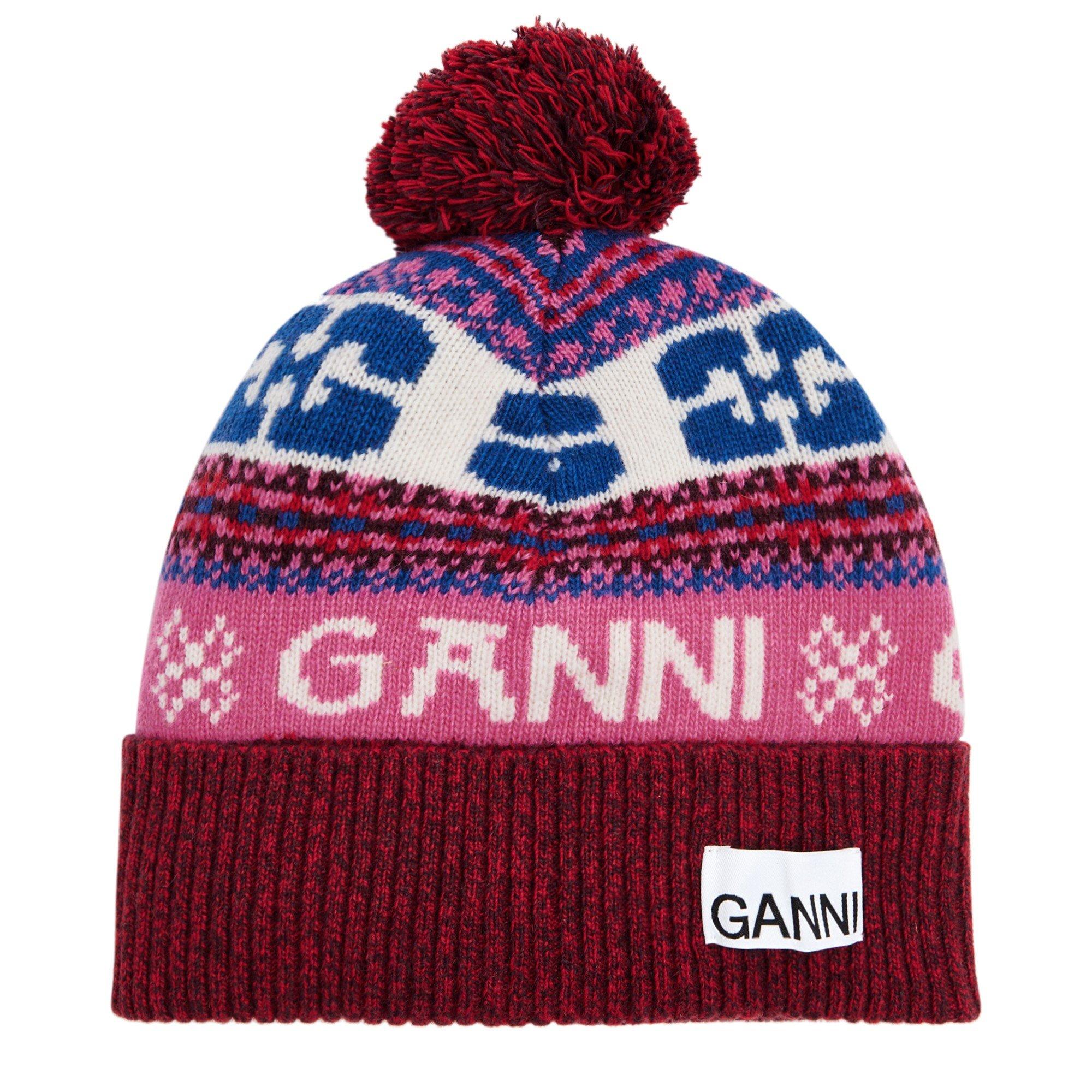 MULTICOLOURED - Ganni - ACC Graphic Wool Beanie - 1