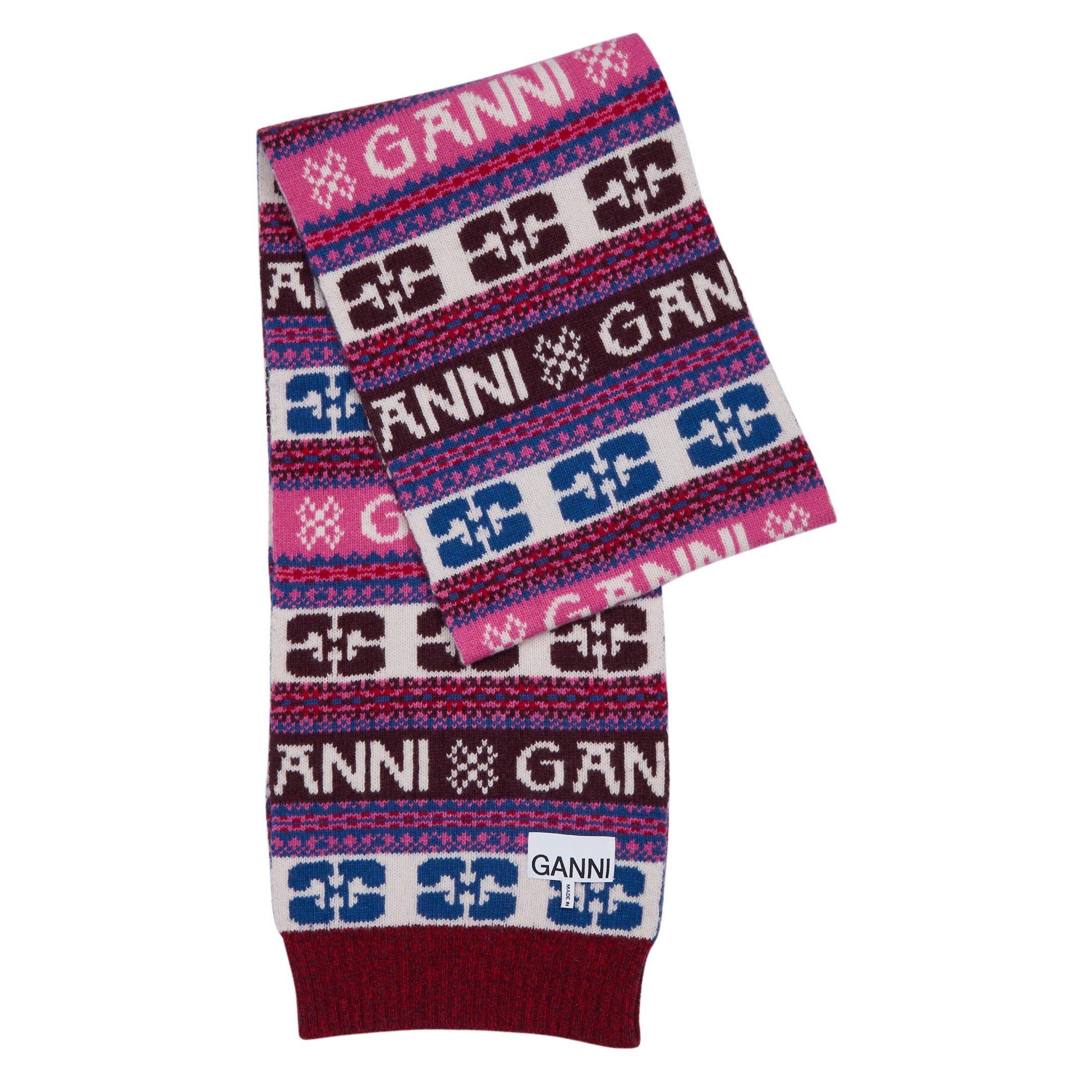 MULTICOLOURED - Ganni - ACC Graphic Wool Scarf - 1