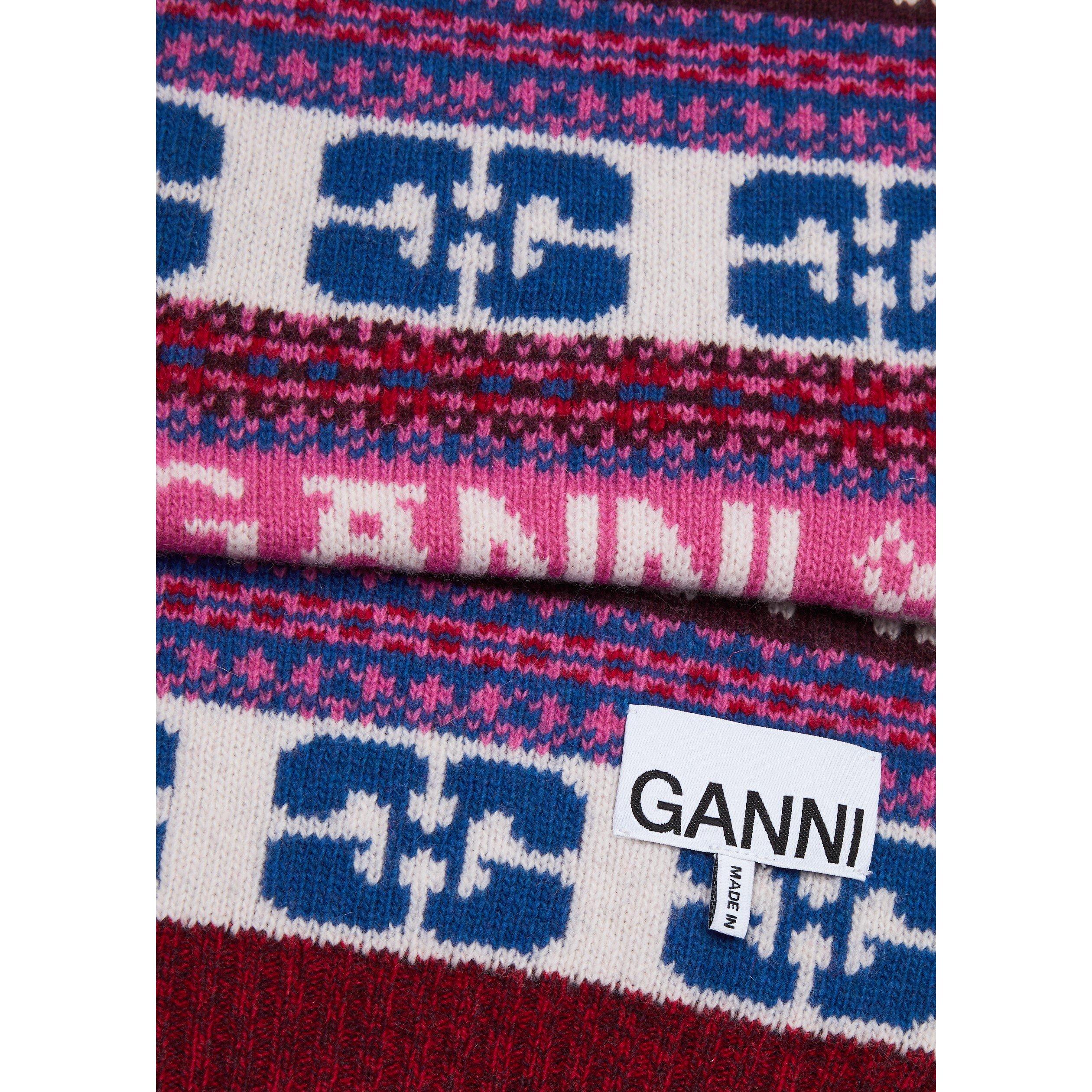 MULTICOLOURED - Ganni - ACC Graphic Wool Scarf - 2