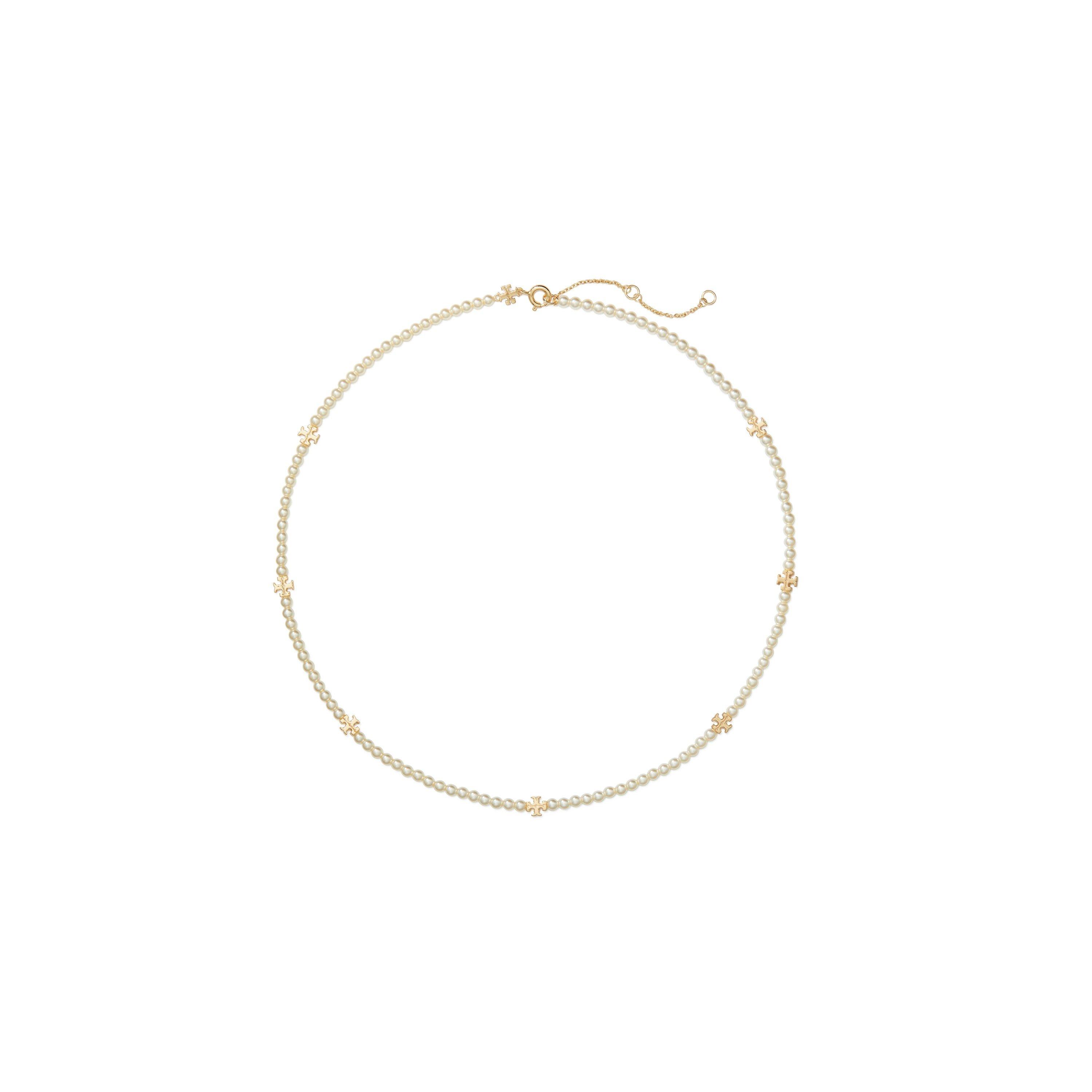 Gold Pearl - Tory Burch - Women's Kira Pearl Choker Necklace - 1