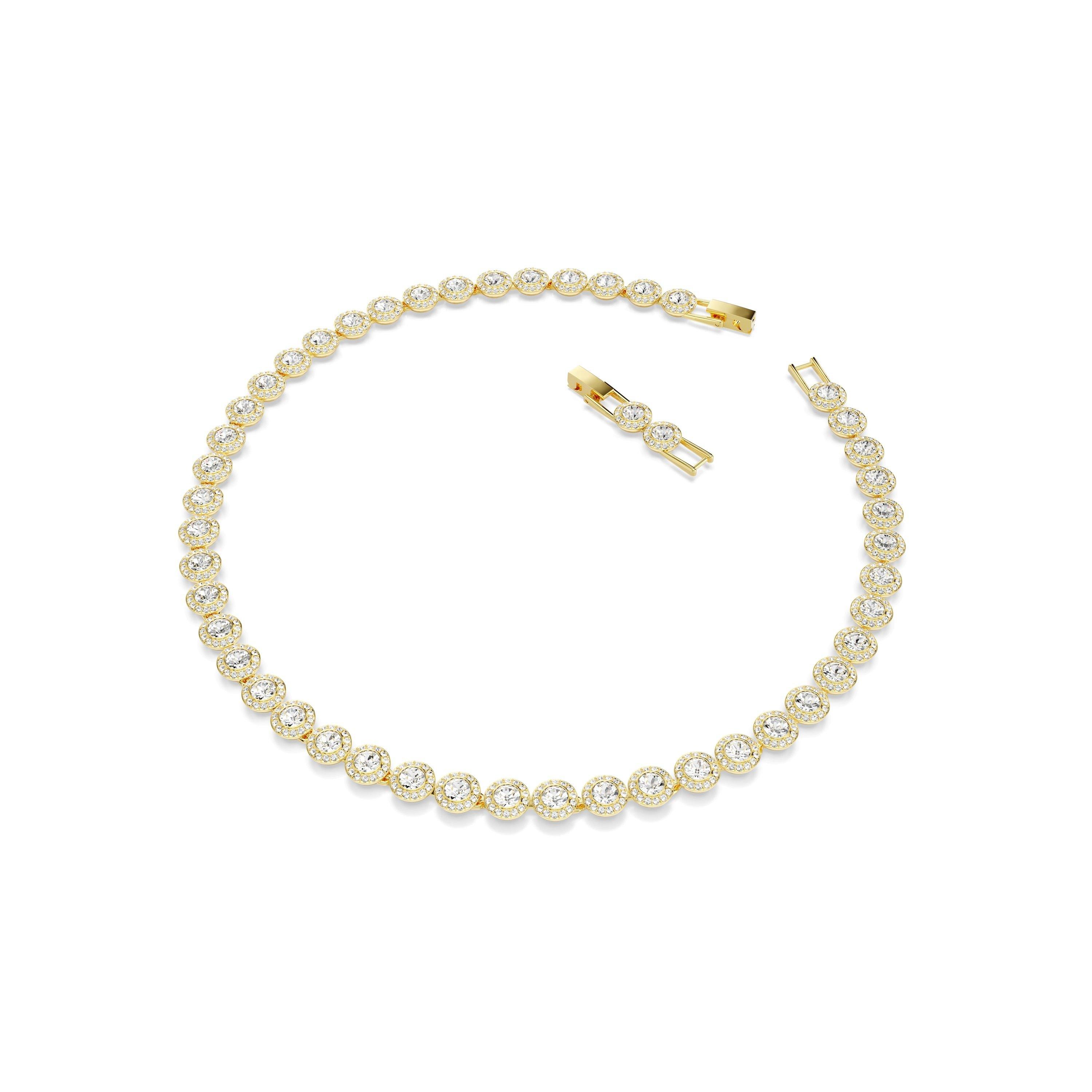 Gold/Crystal - Swarovski - Women's Angelica Tennis Choker Necklace - 3
