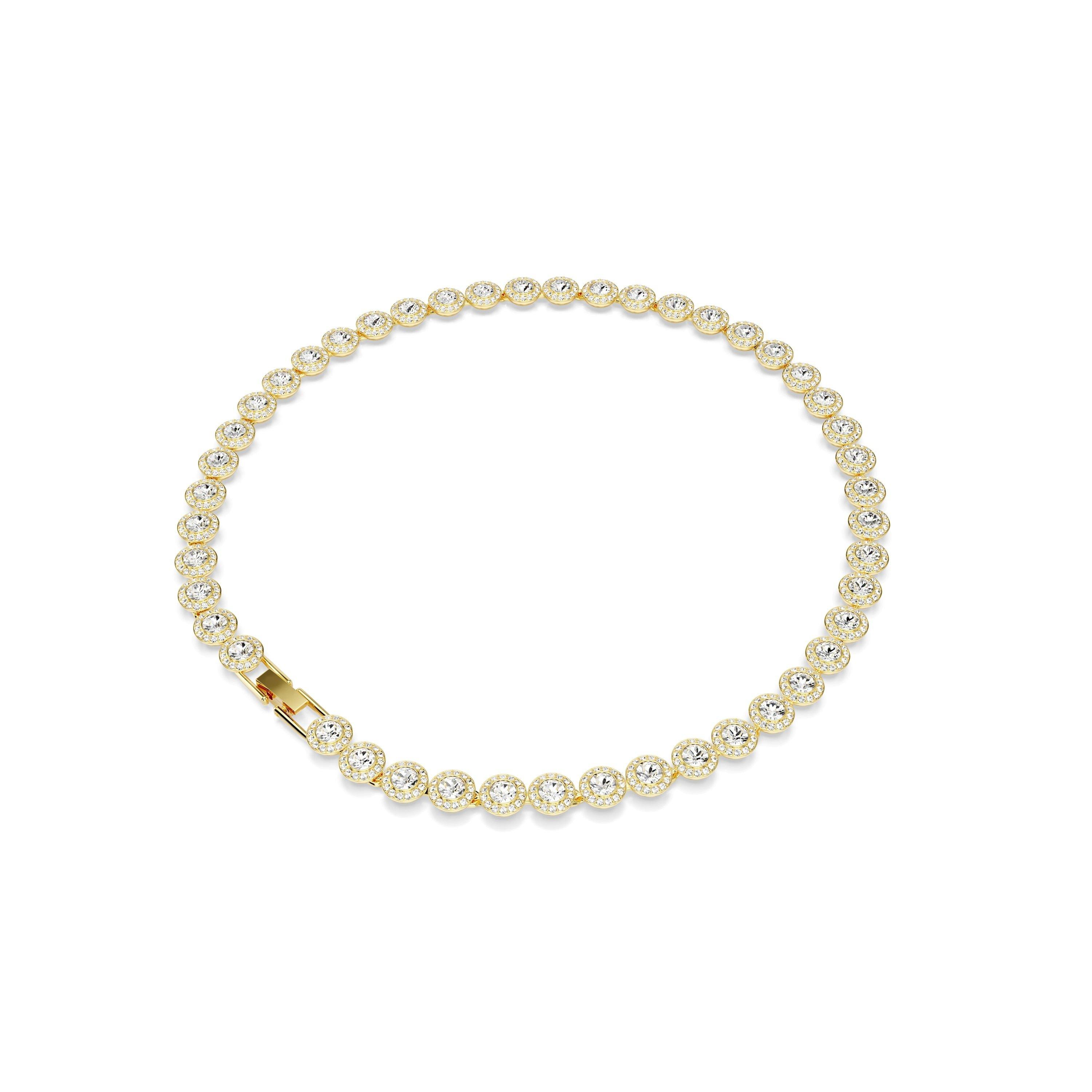 Gold/Crystal - Swarovski - Women's Angelica Tennis Choker Necklace - 6